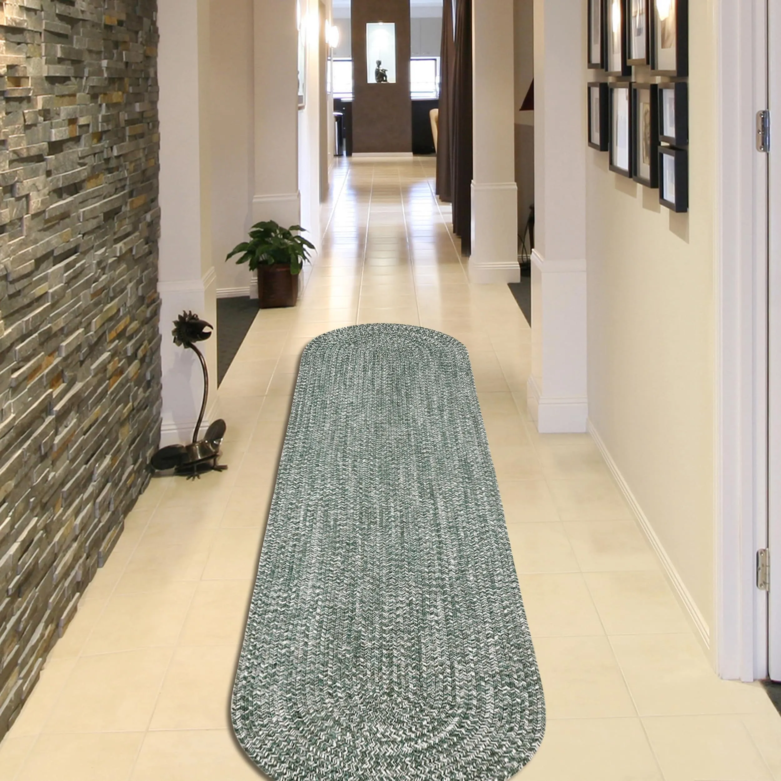 Superior Modern Rustic Bohemian Reversible Multi-Tone Braided Indoor Outdoor Area Rug