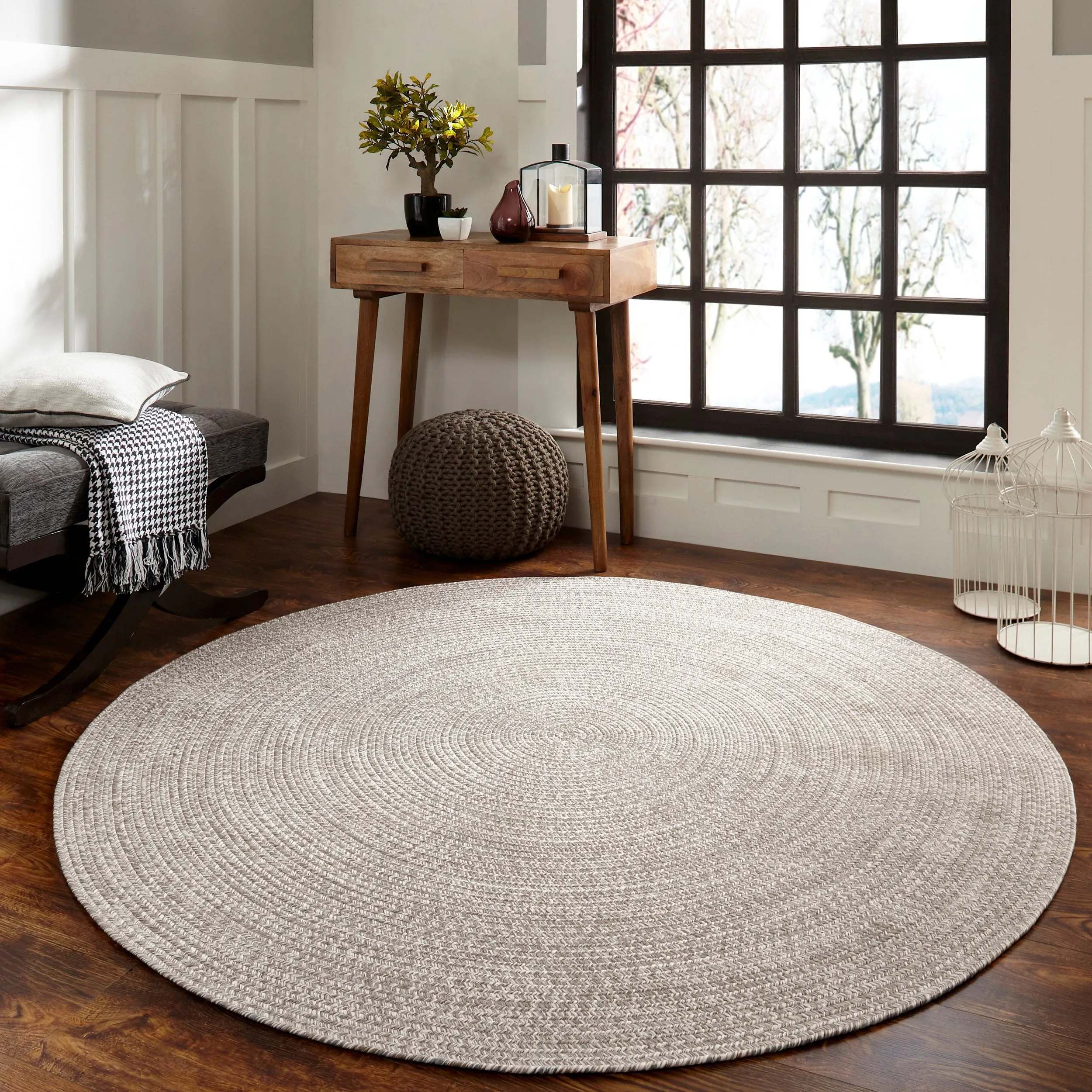 Superior Modern Rustic Bohemian Reversible Multi-Tone Braided Indoor Outdoor Area Rug