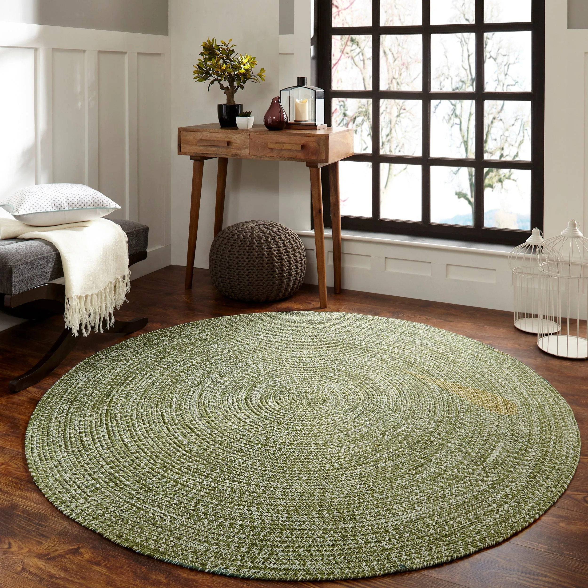 Superior Modern Rustic Bohemian Reversible Multi-Tone Braided Indoor Outdoor Area Rug