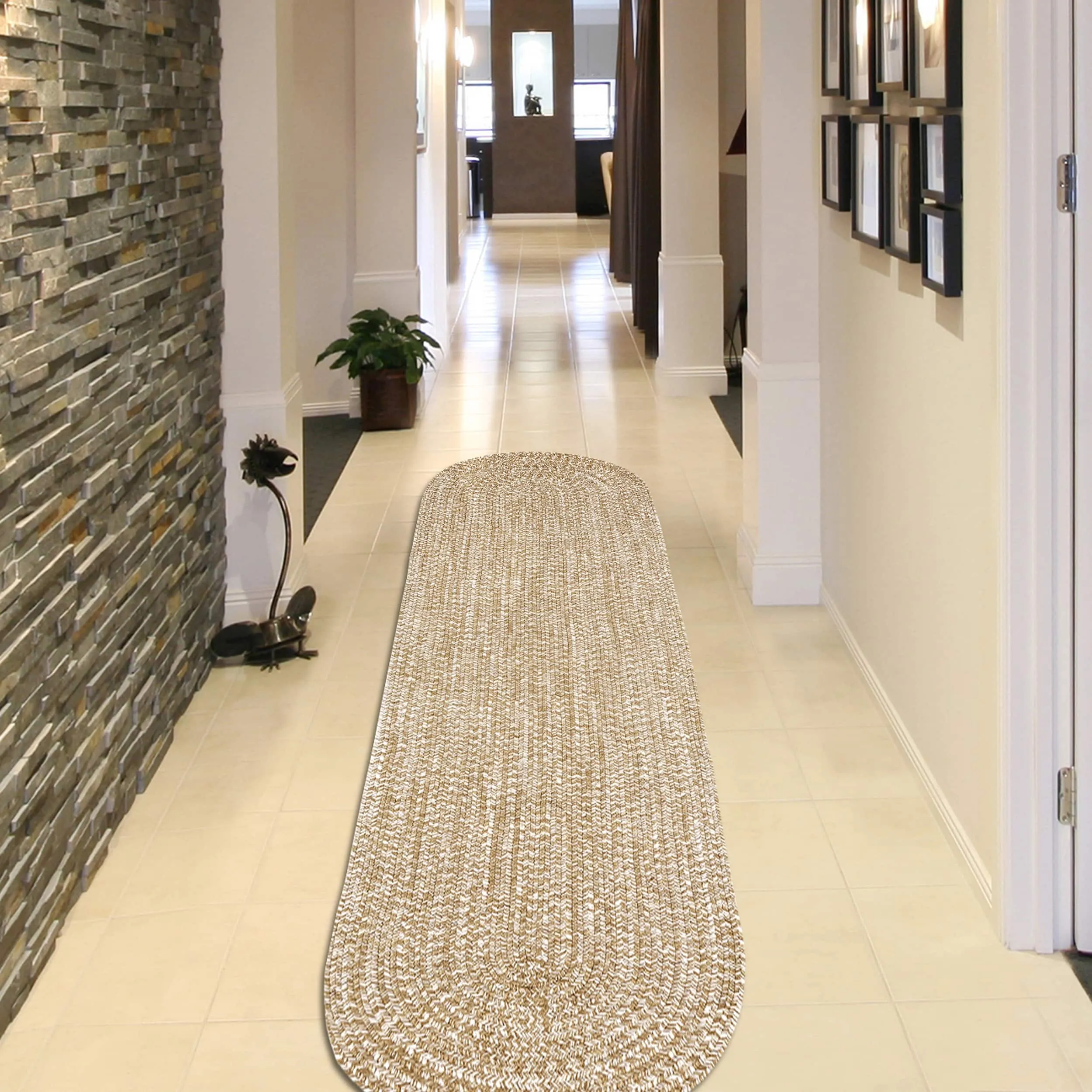Superior Modern Rustic Bohemian Reversible Multi-Tone Braided Indoor Outdoor Area Rug