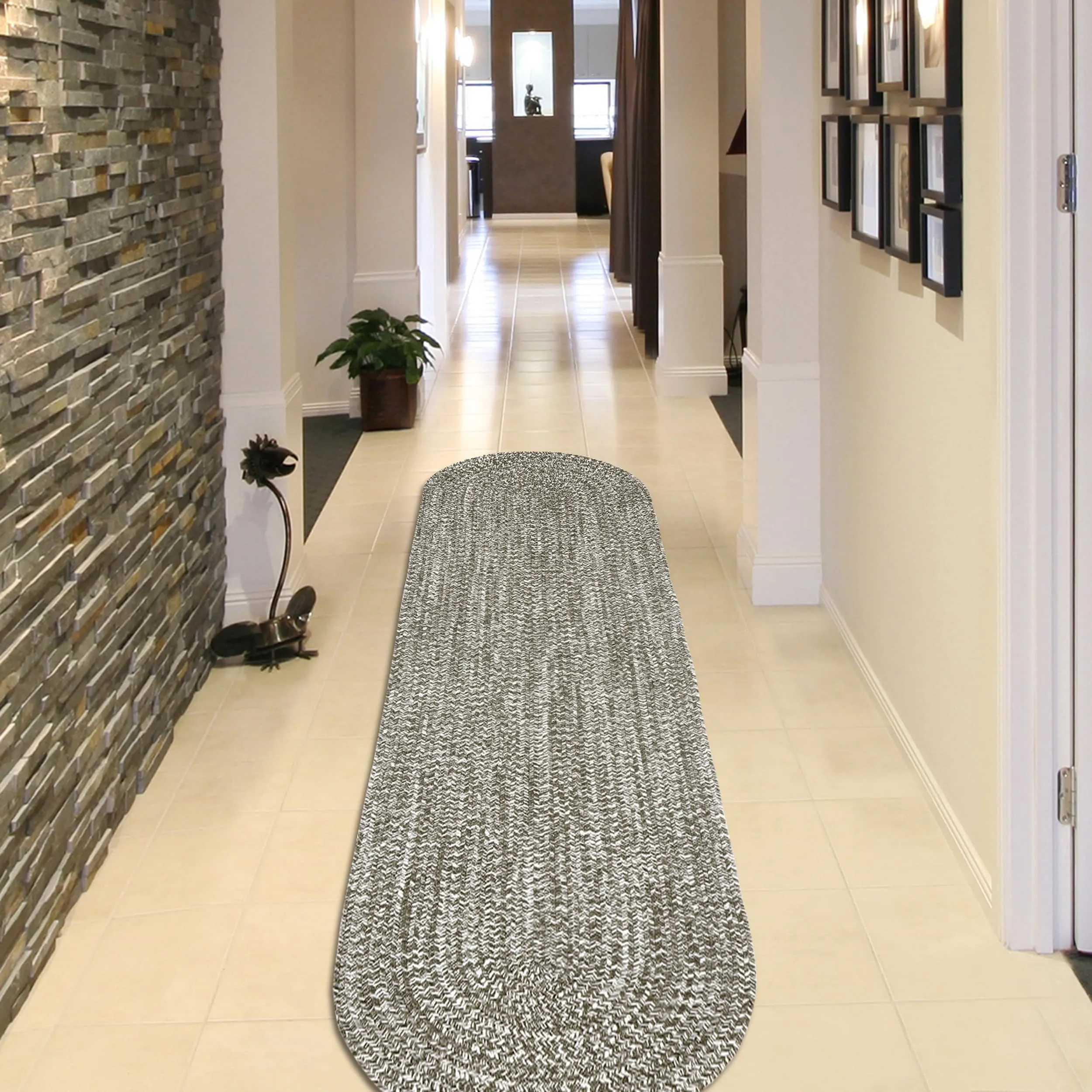 Superior Modern Rustic Bohemian Reversible Multi-Tone Braided Indoor Outdoor Area Rug
