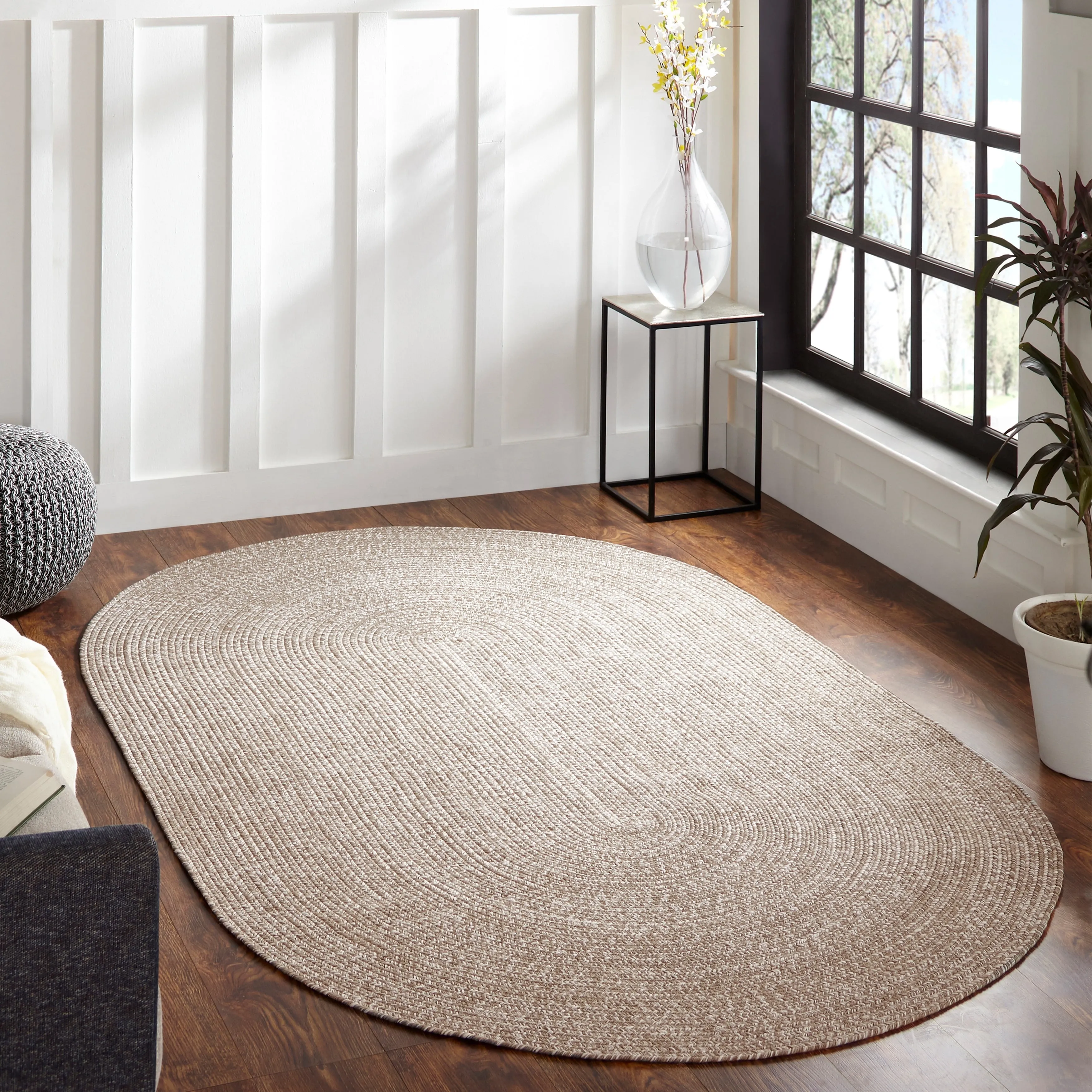 Superior Modern Rustic Bohemian Reversible Multi-Tone Braided Indoor Outdoor Area Rug