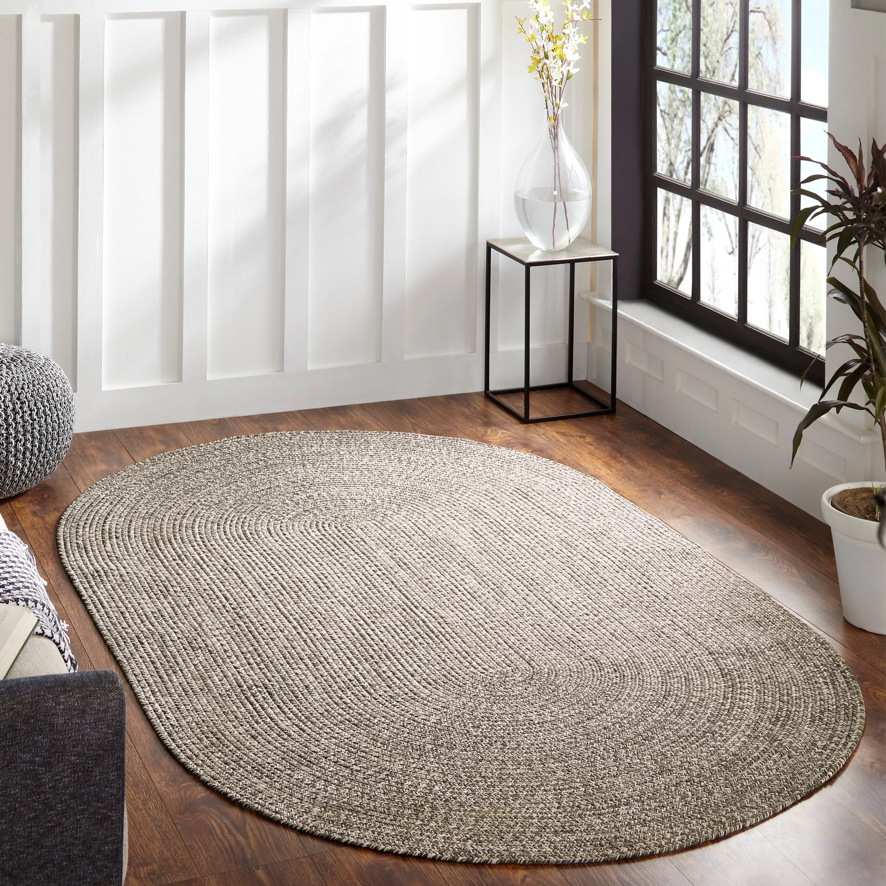 Superior Modern Rustic Bohemian Reversible Multi-Tone Braided Indoor Outdoor Area Rug
