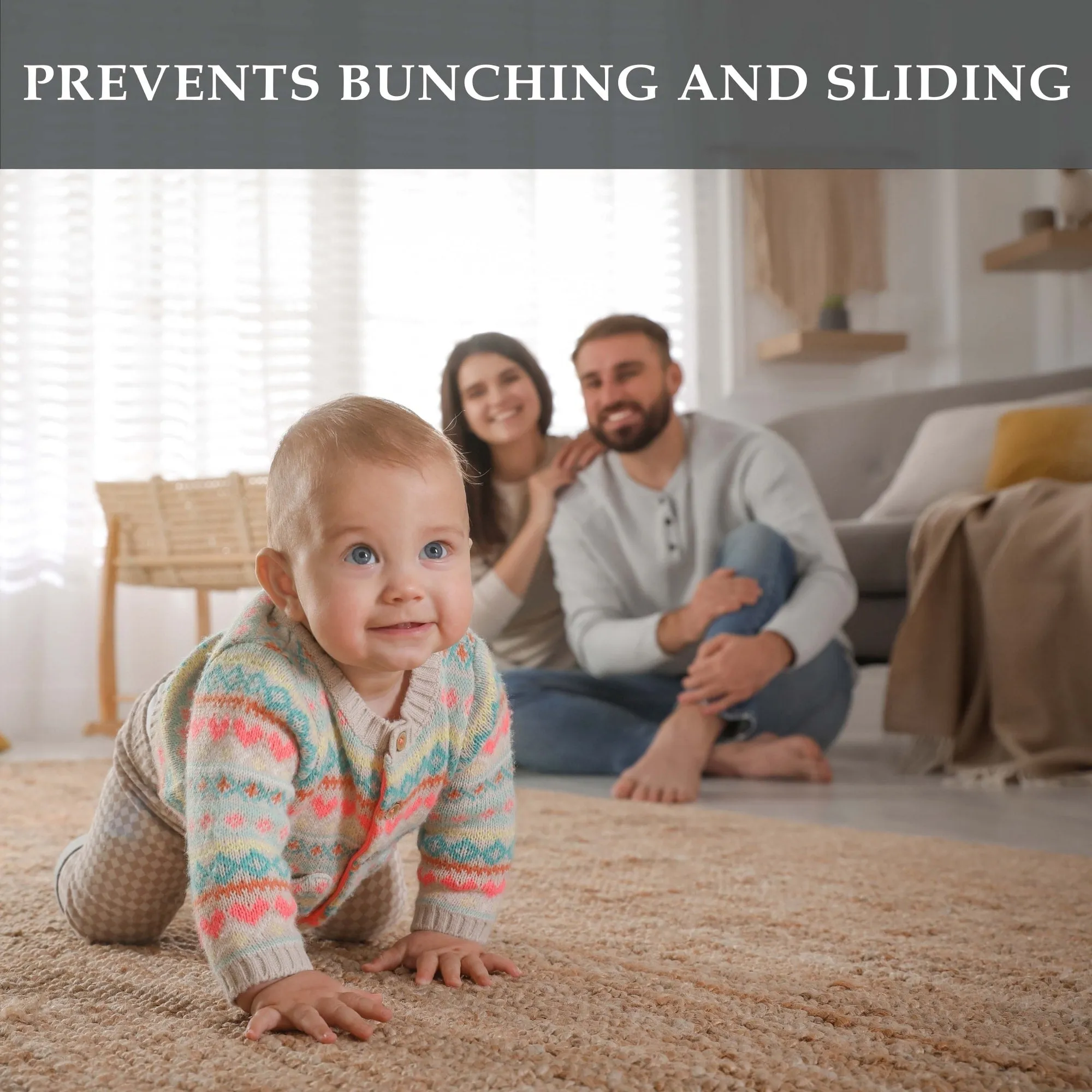 Superior Non-Slip Gripper Mat Floor Protector Indoor Area Rug Pad - Cream