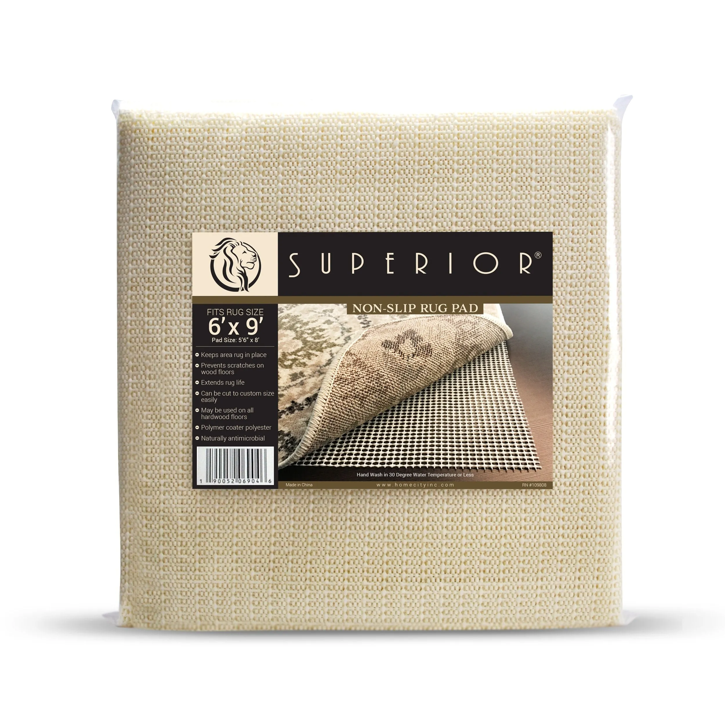 Superior Non-Slip Gripper Mat Floor Protector Indoor Area Rug Pad - Cream