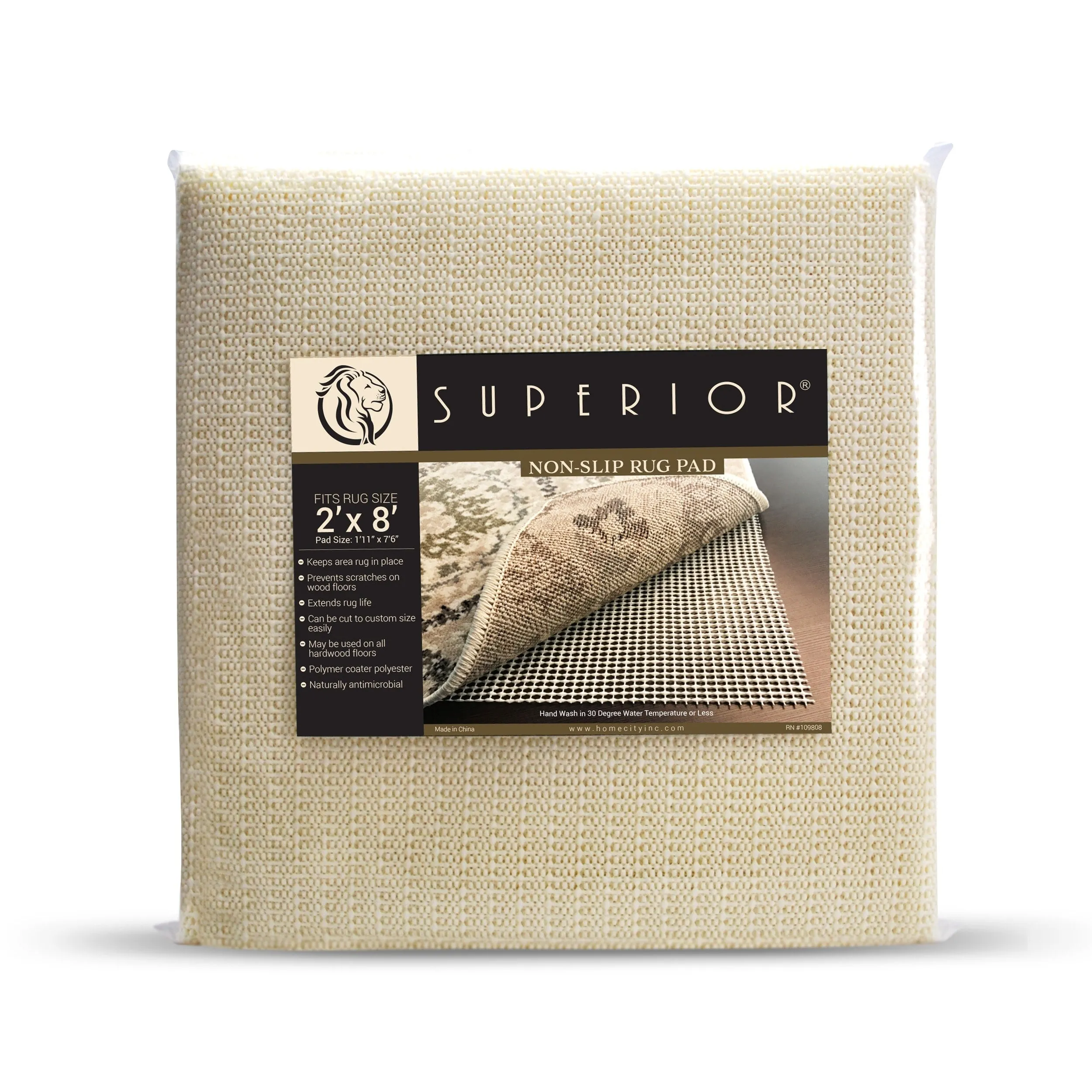 Superior Non-Slip Gripper Mat Floor Protector Indoor Area Rug Pad - Cream