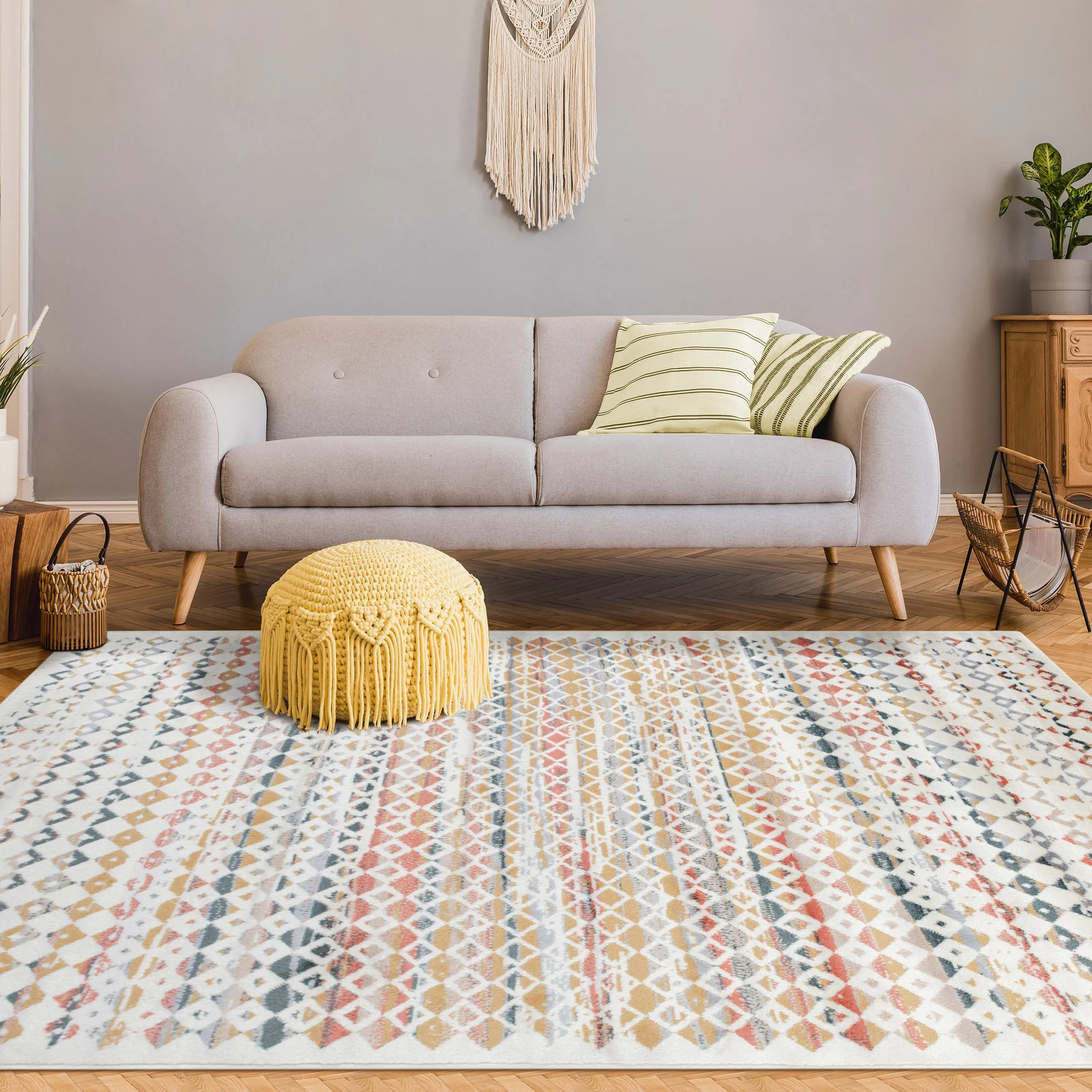 Superior Numair Abstract Geometric Diamonds Indoor Runner or Area Rug