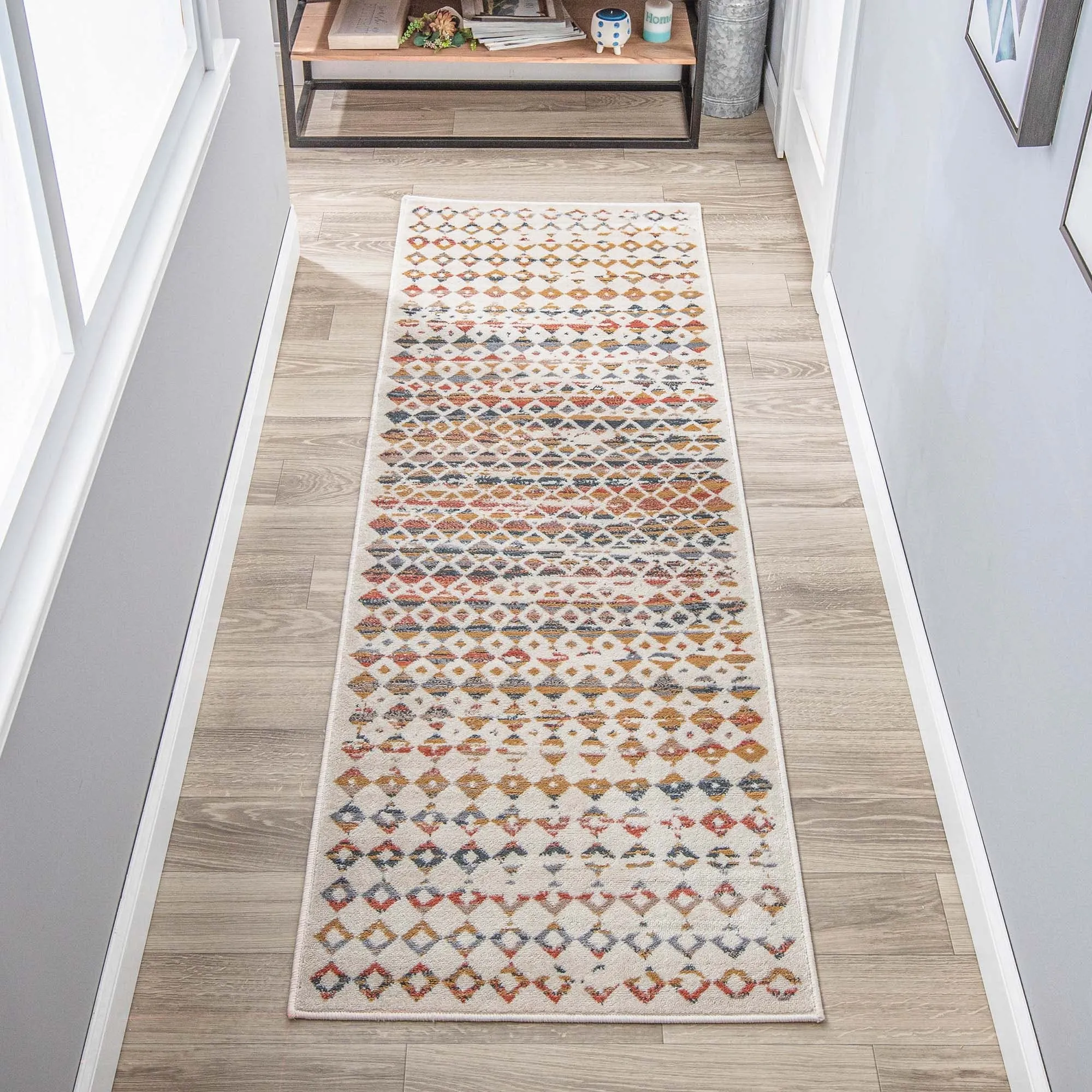 Superior Numair Abstract Geometric Diamonds Indoor Runner or Area Rug