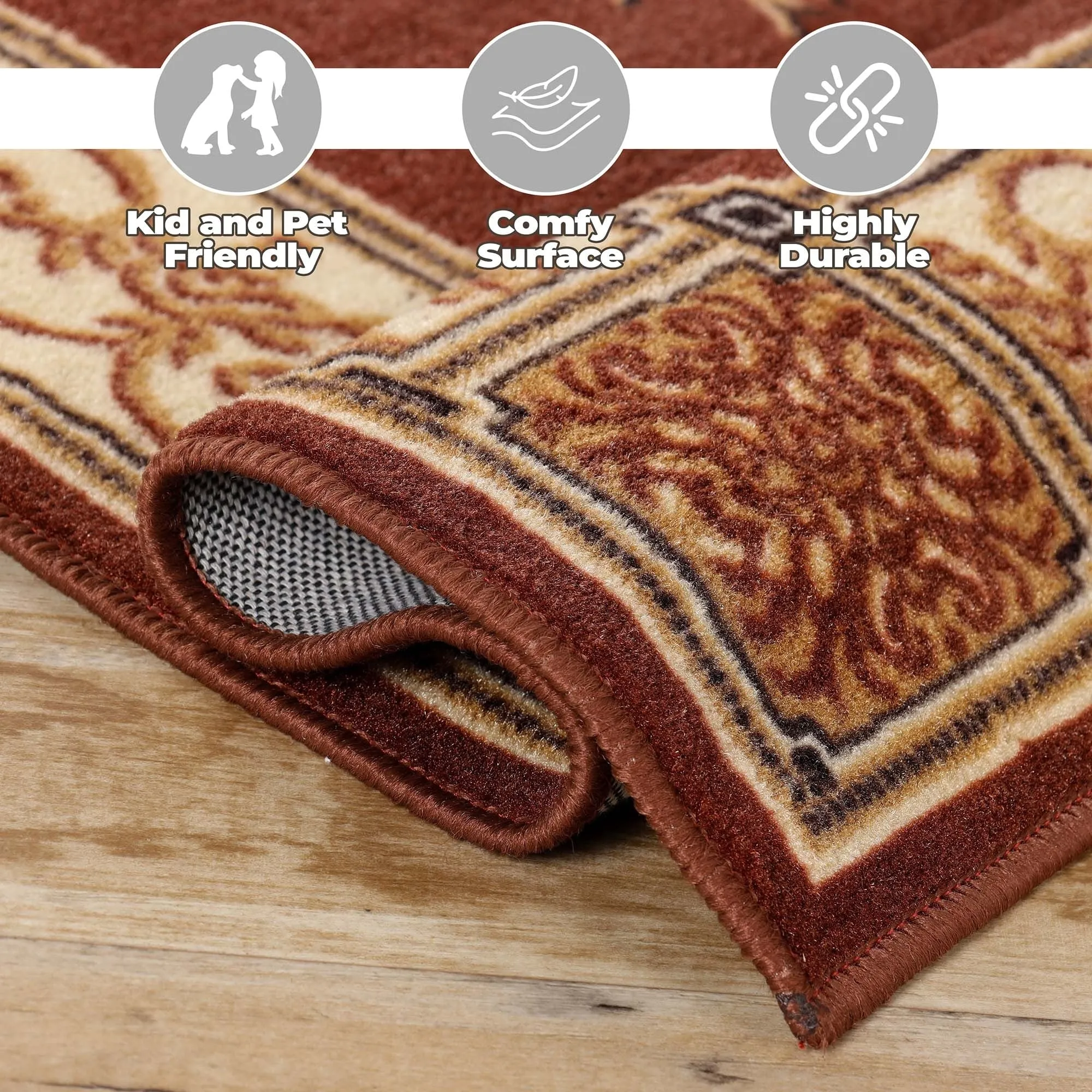 Superior Oversized Medallion Modern Bohemian Indoor Runner or Area Rug