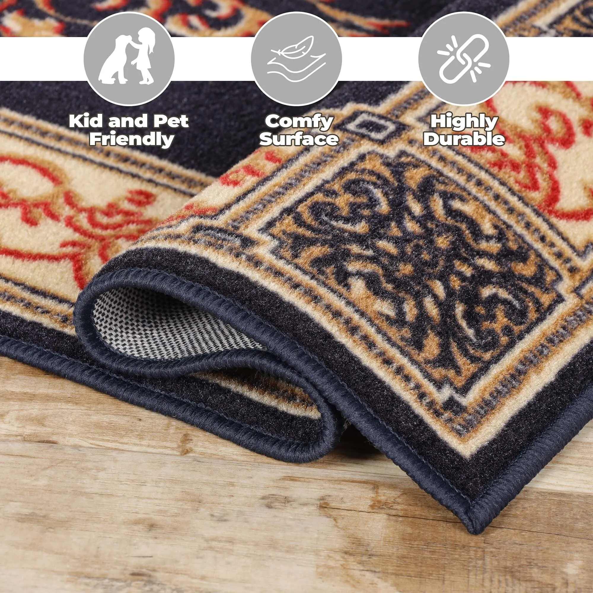 Superior Oversized Medallion Modern Bohemian Indoor Runner or Area Rug
