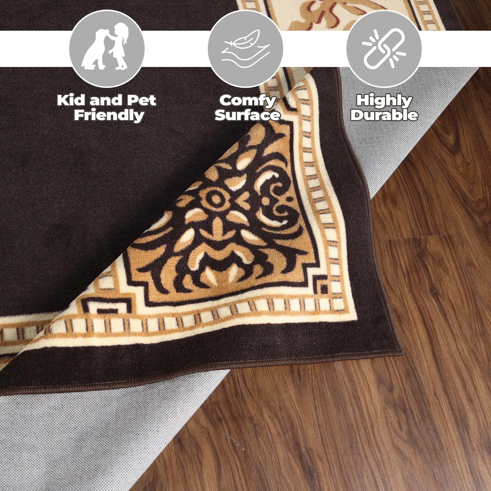 Superior Oversized Medallion Modern Bohemian Indoor Runner or Area Rug