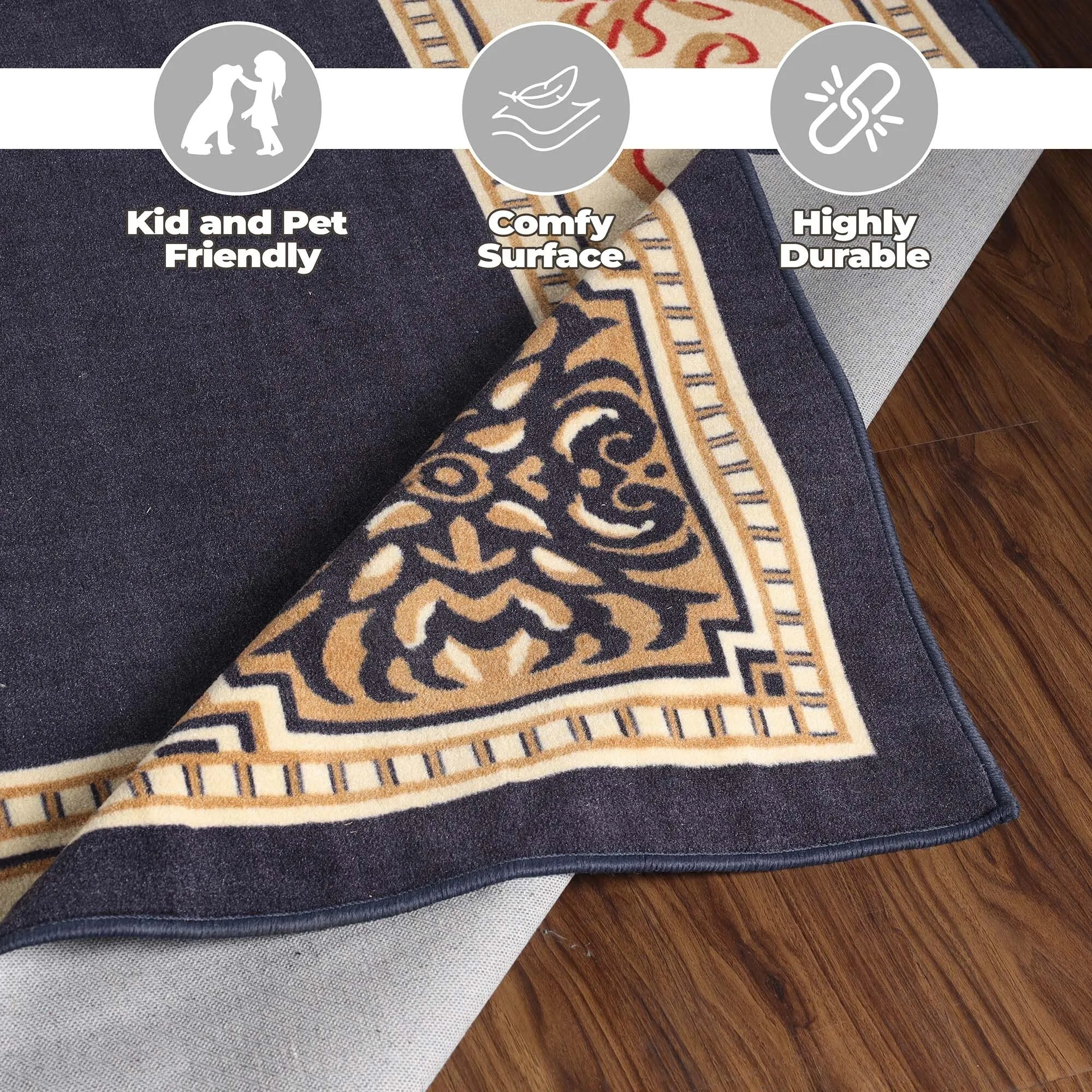 Superior Oversized Medallion Modern Bohemian Indoor Runner or Area Rug