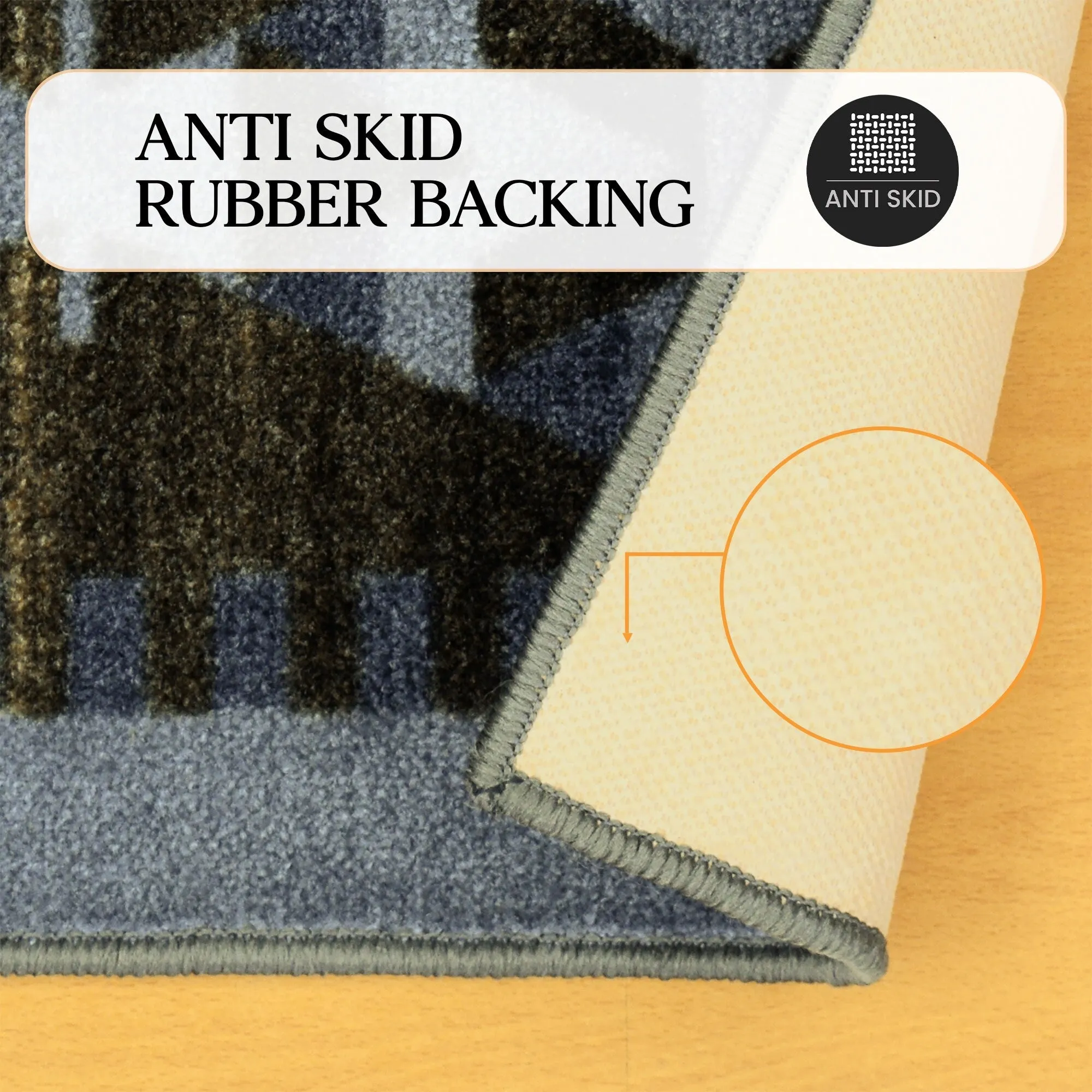 Superior Parrish Printed Non-Slip Washable Indoor Area Rug
