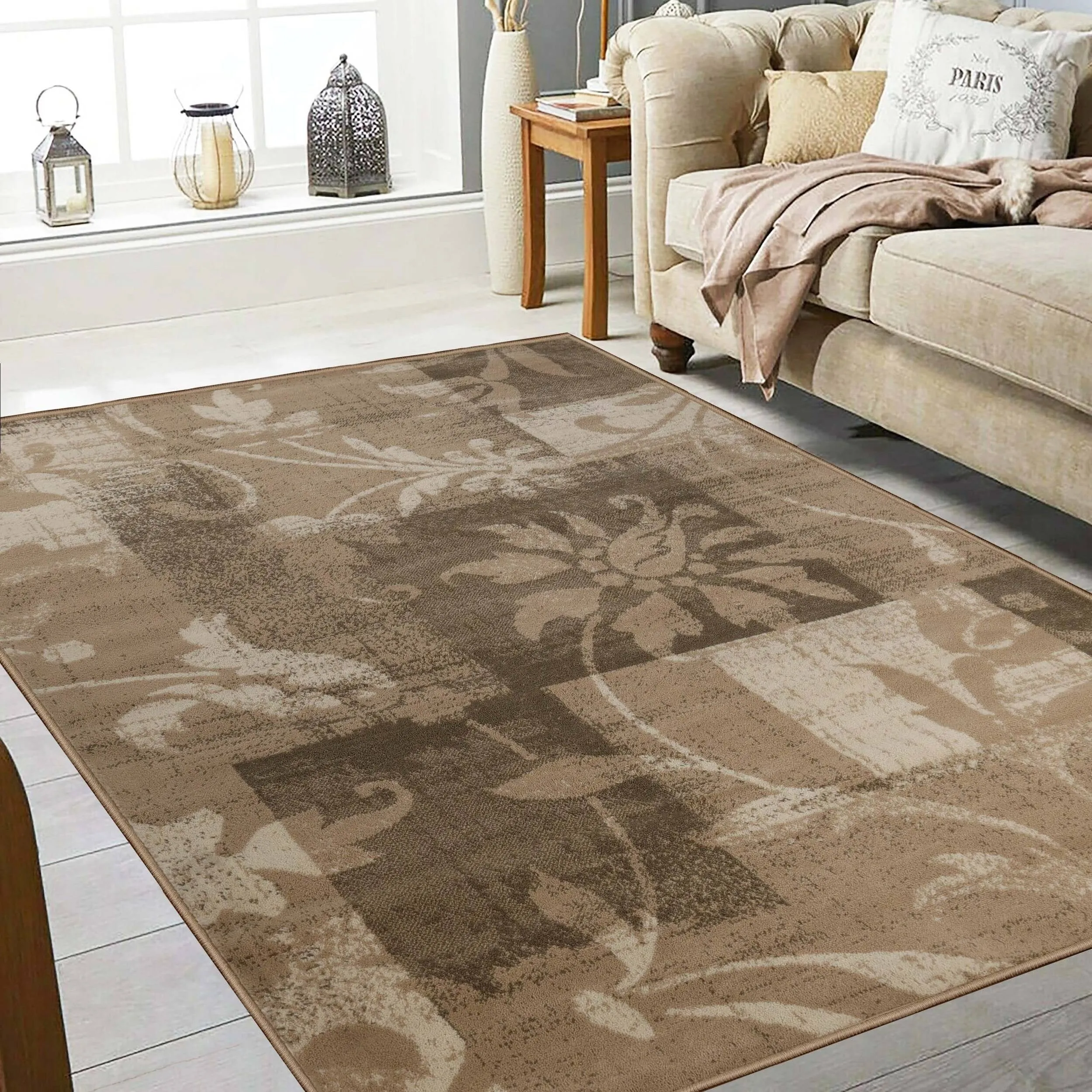 Superior Pastiche Contemporary Floral Patchwork Indoor Runner or Area Rug