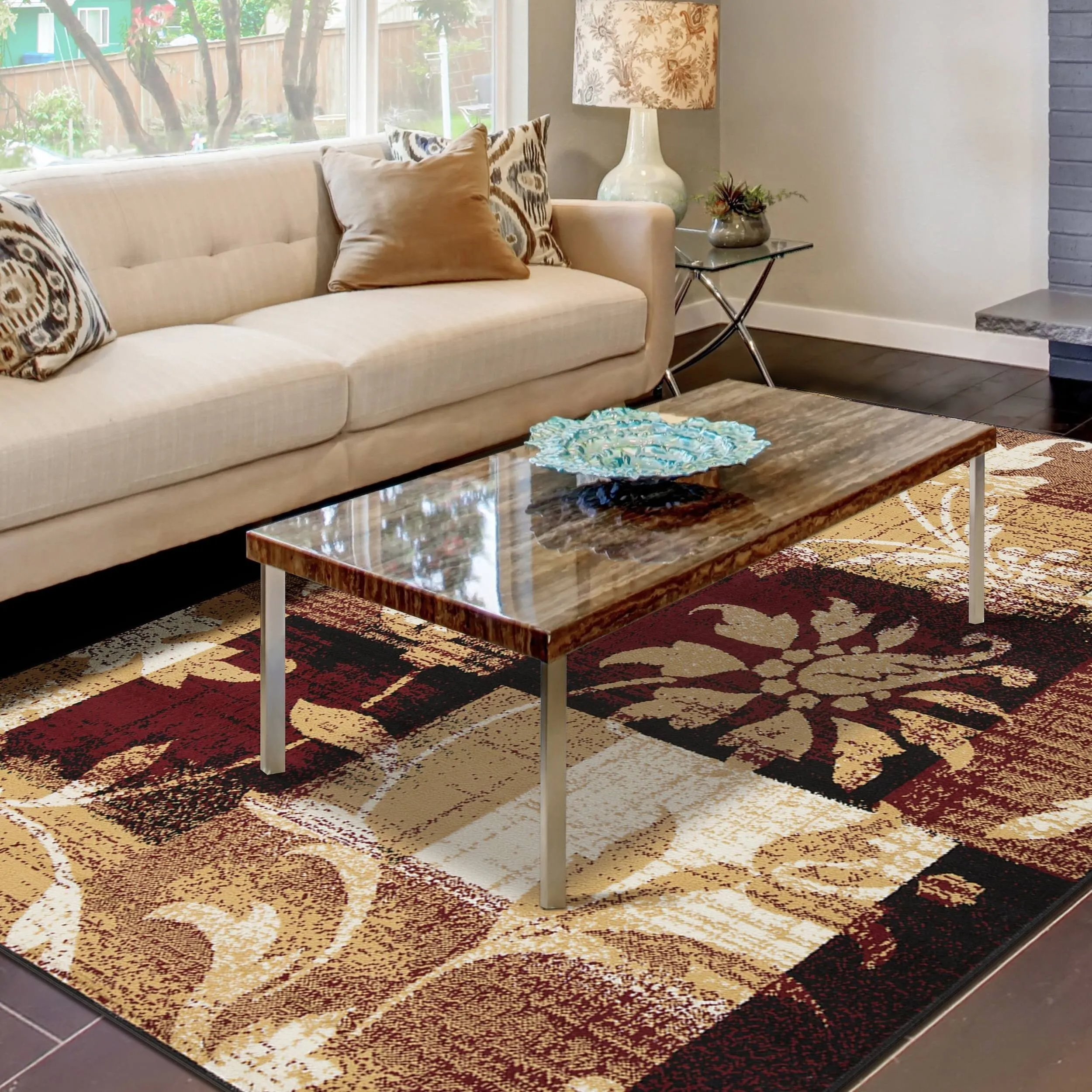 Superior Pastiche Contemporary Floral Patchwork Indoor Runner or Area Rug