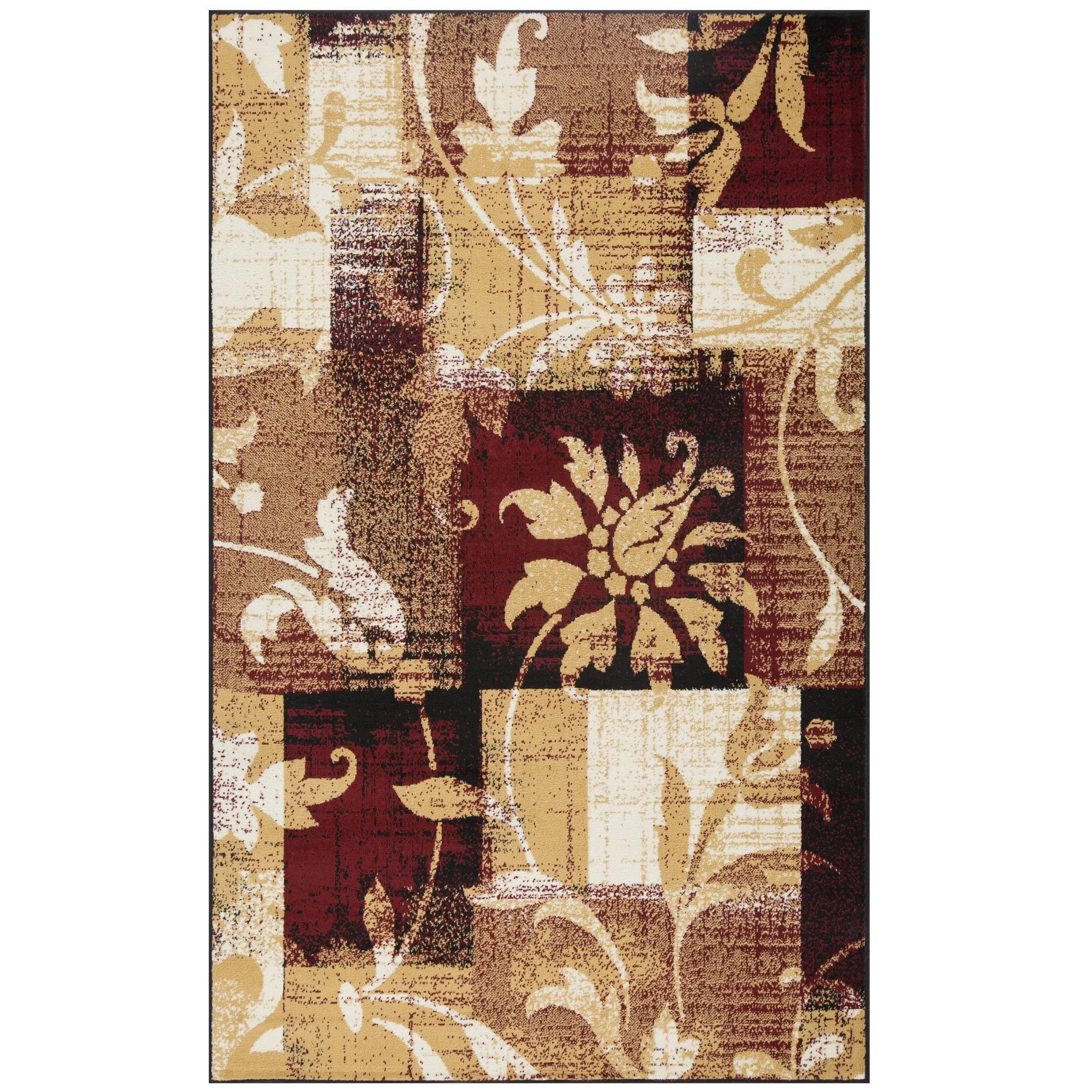 Superior Pastiche Contemporary Floral Patchwork Indoor Runner or Area Rug