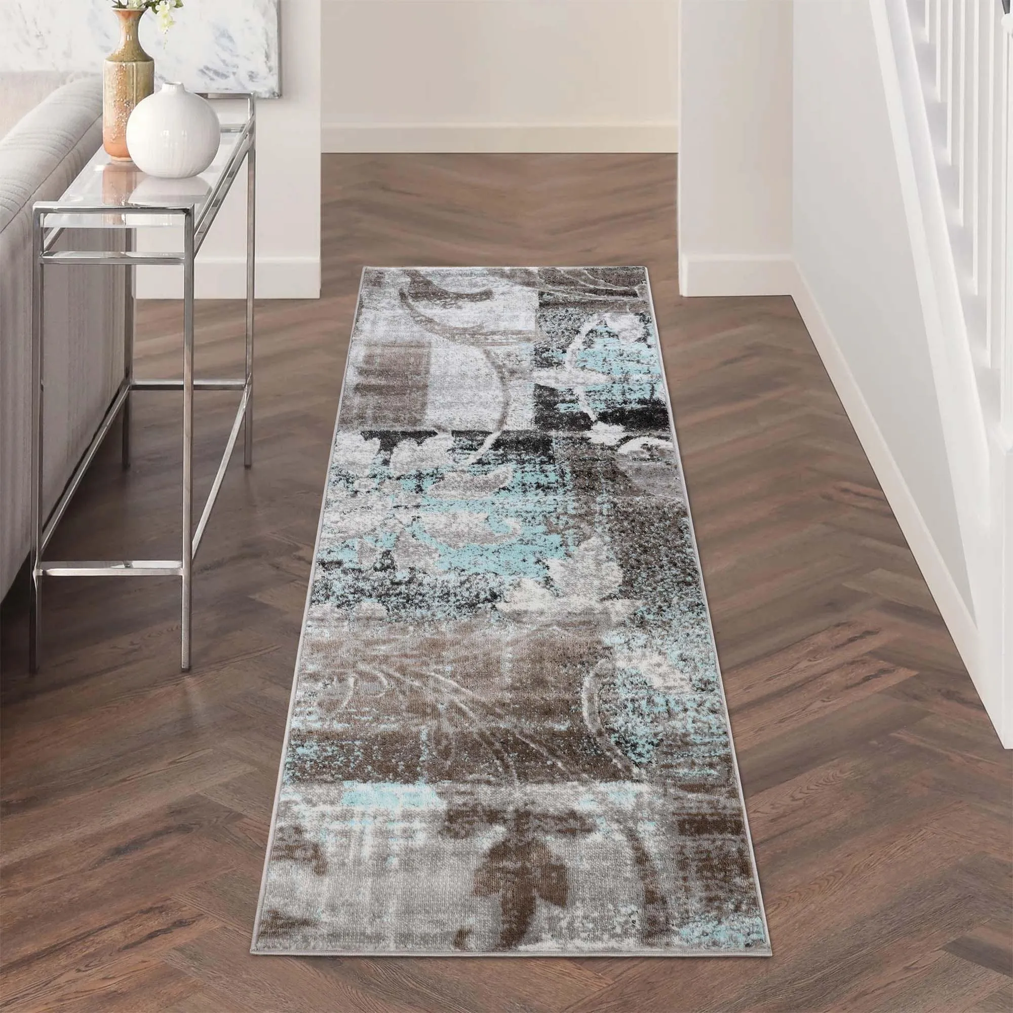 Superior Pastiche Contemporary Floral Patchwork Indoor Runner or Area Rug