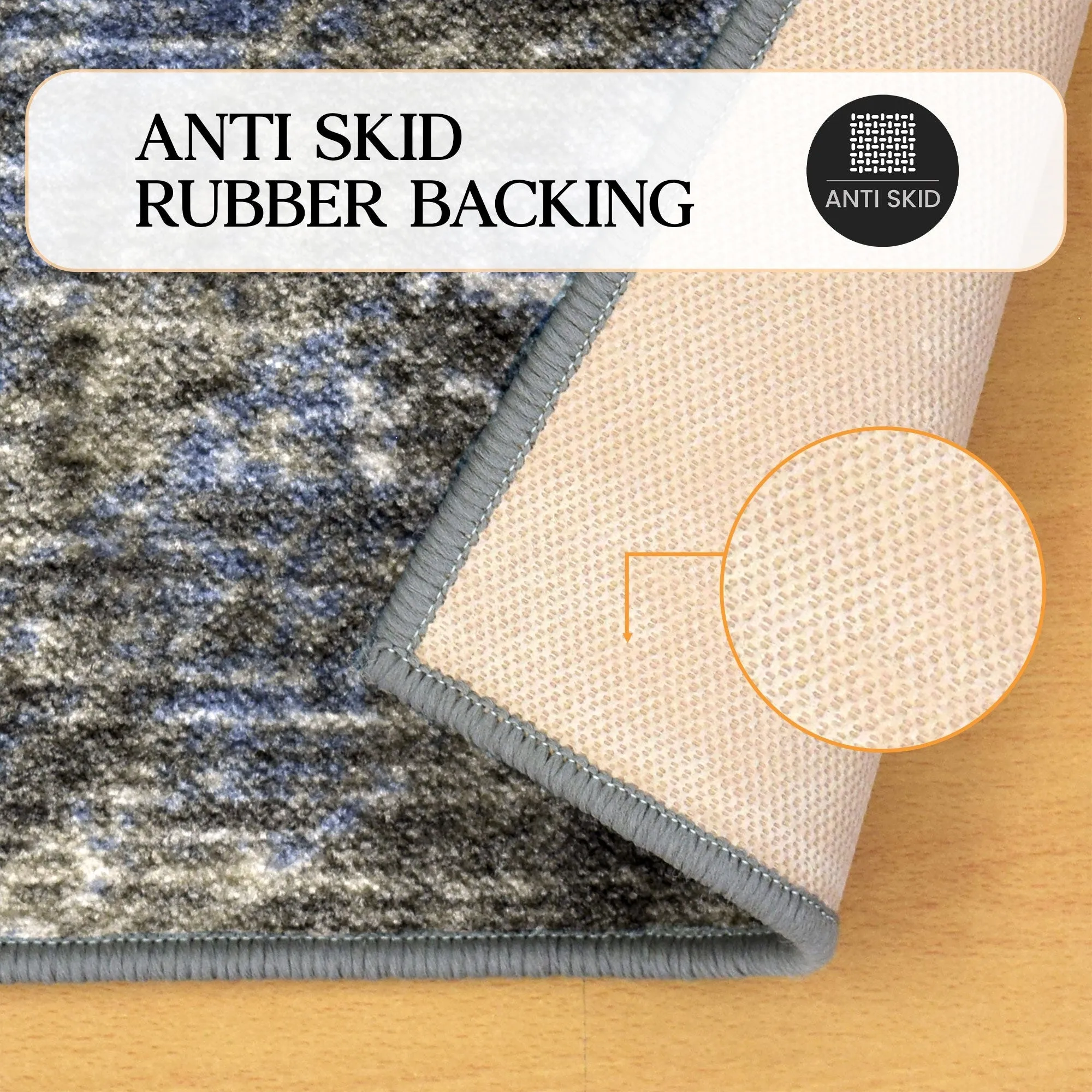 Superior Rivas Printed Non-Slip Washable Indoor Area Rug