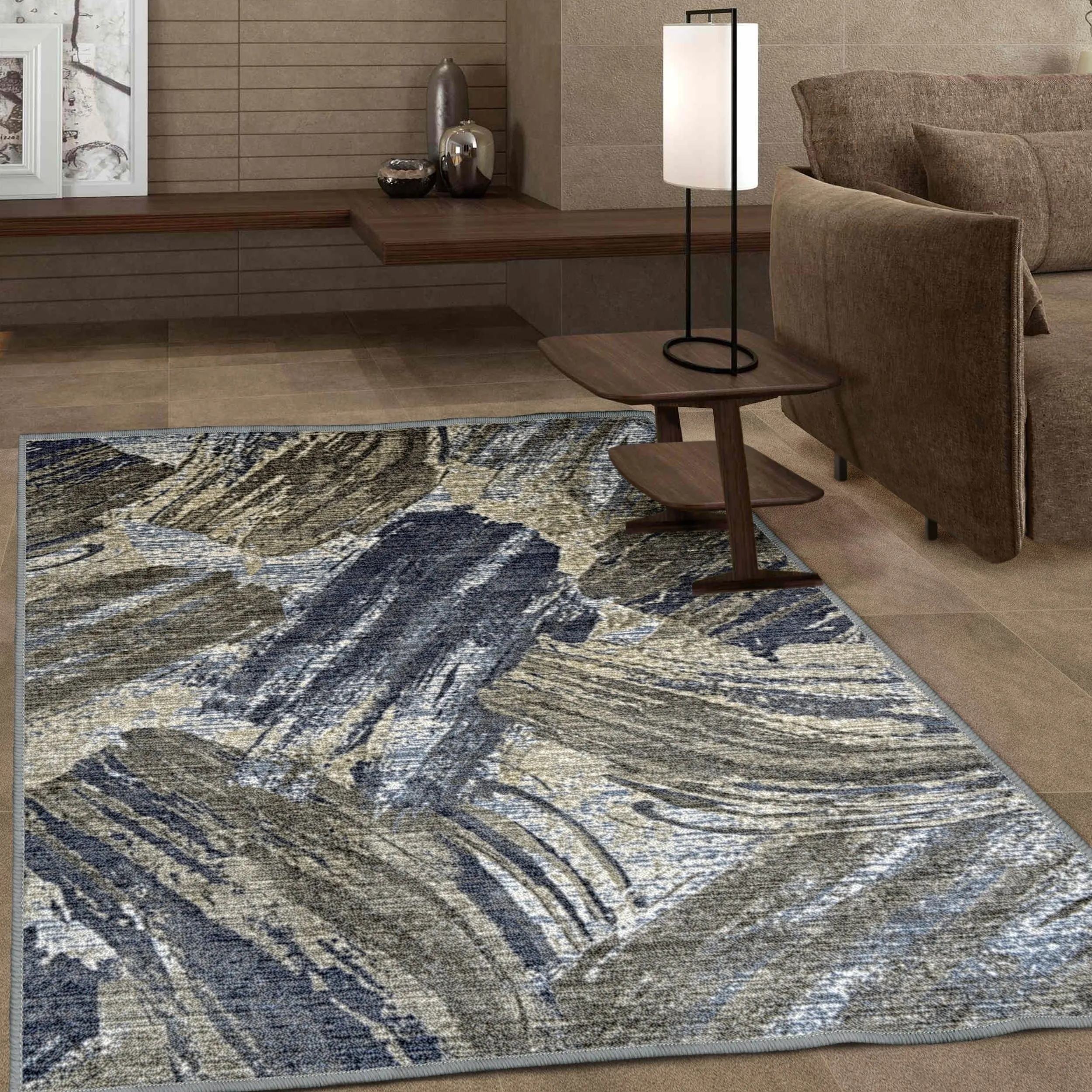 Superior Rivas Printed Non-Slip Washable Indoor Area Rug