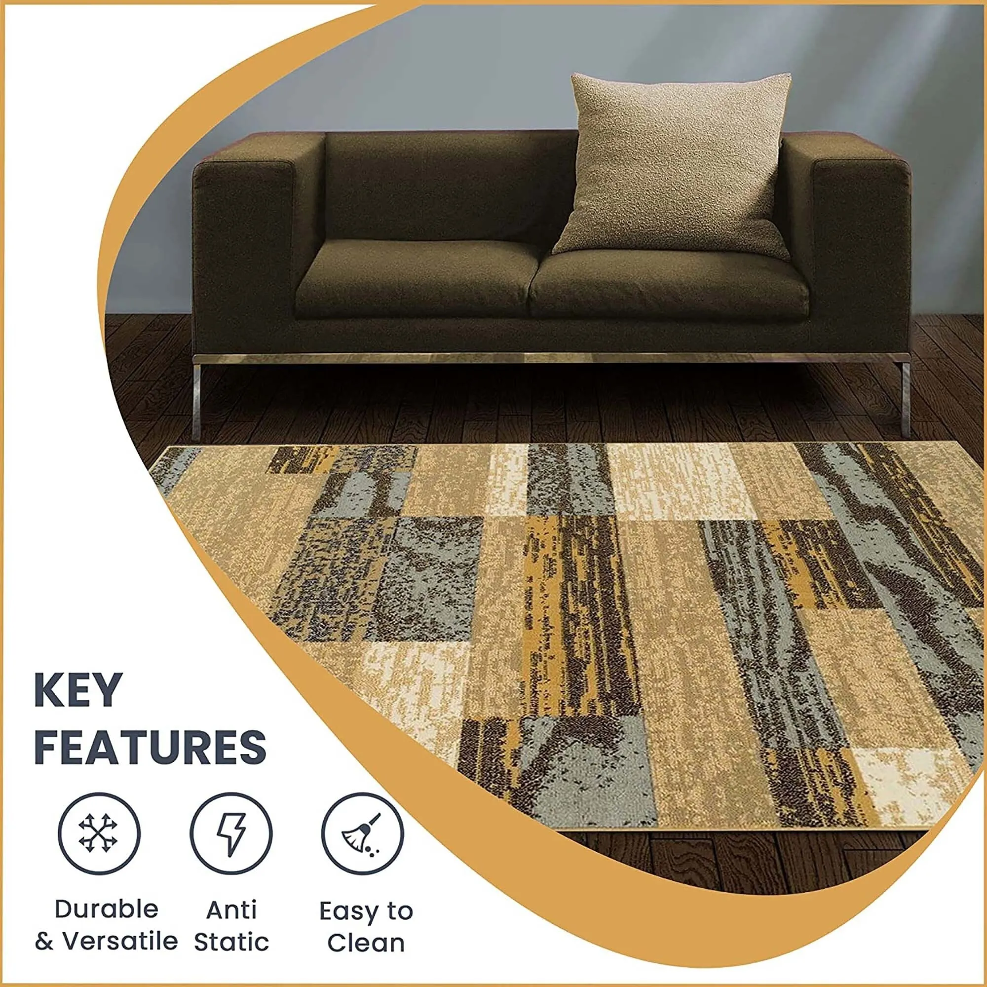 Superior Rockwood Patchwork Indoor Area Rug or Runner