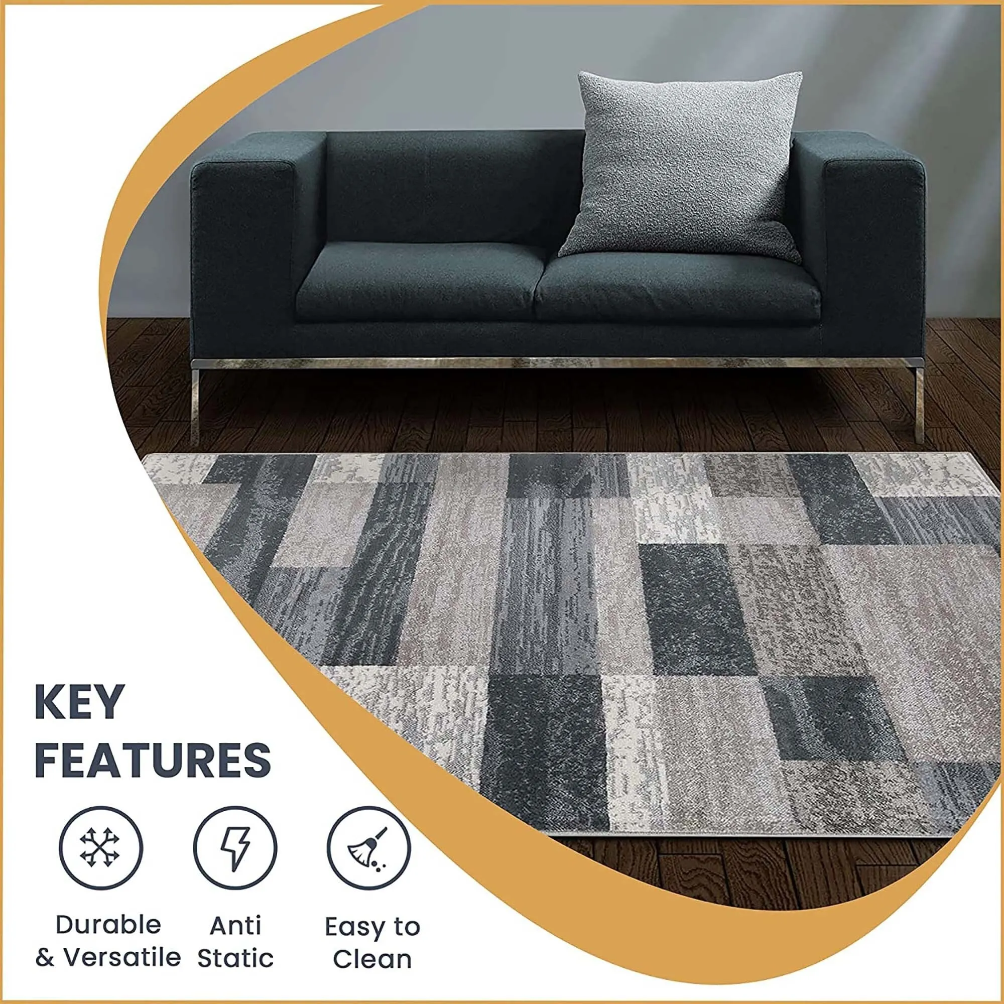 Superior Rockwood Patchwork Indoor Area Rug or Runner