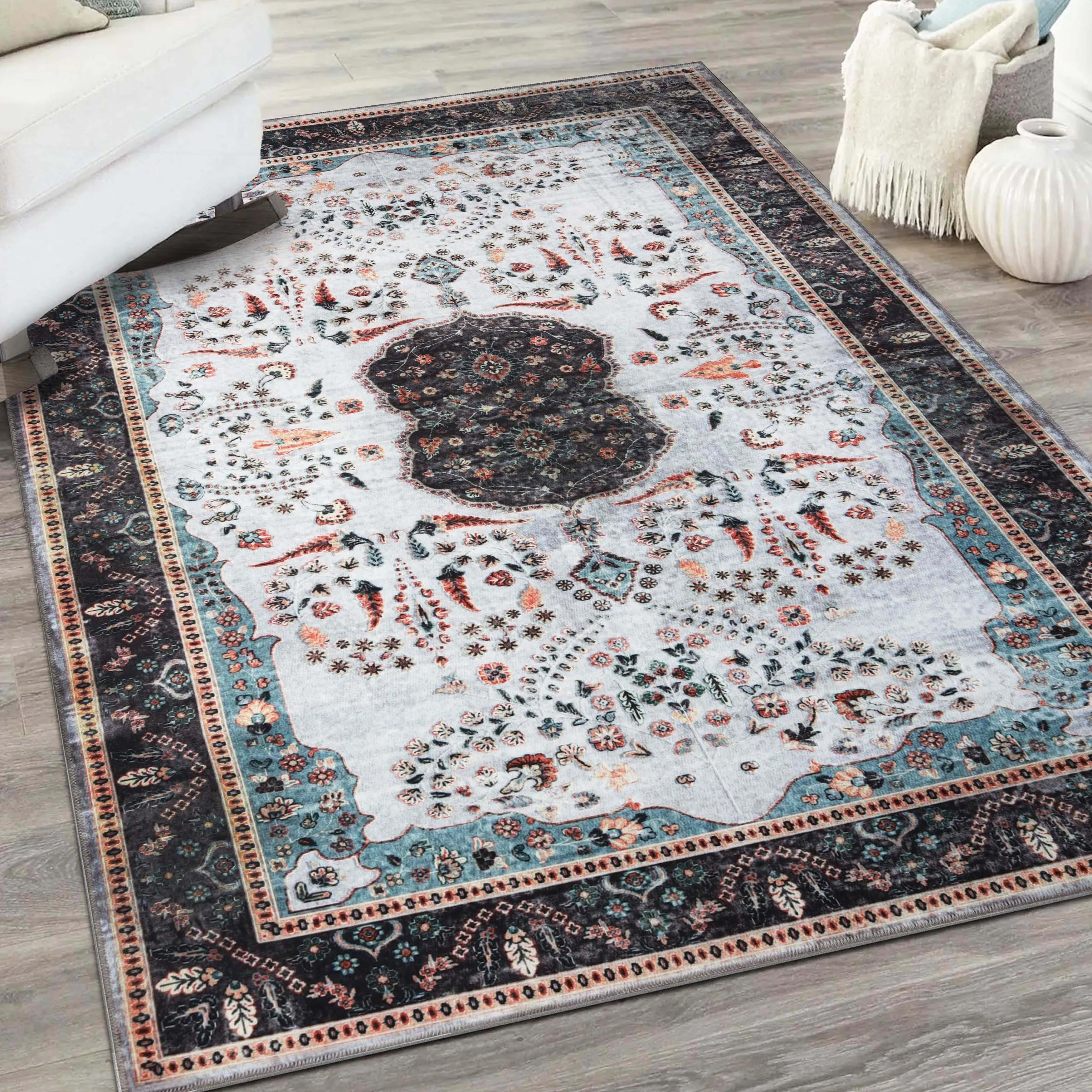 Superior Sparrow Medallion Machine Washable Indoor Area Rug or Runner