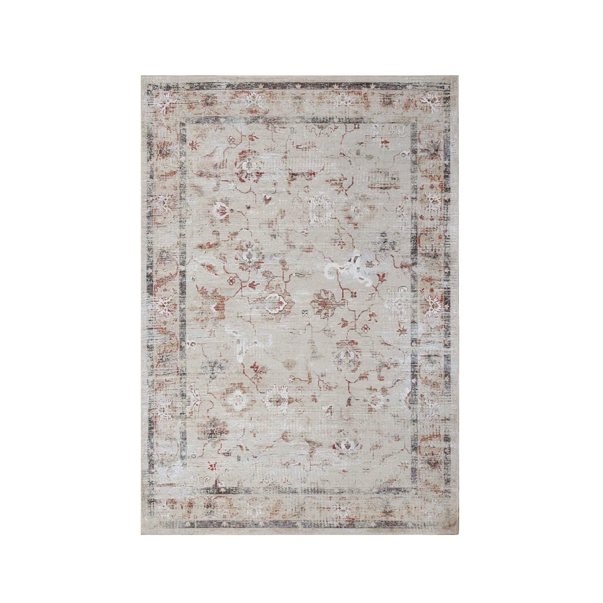 Superior Swan Floral Non-Slip Machine Washable Indoor Area Rug or Runner