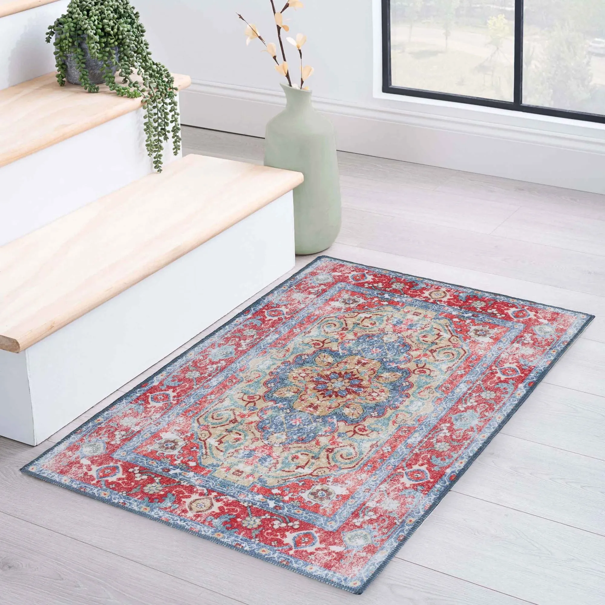 Superior Tanager Rustic Non-Slip Machine Washable Indoor Area Rug or Runner