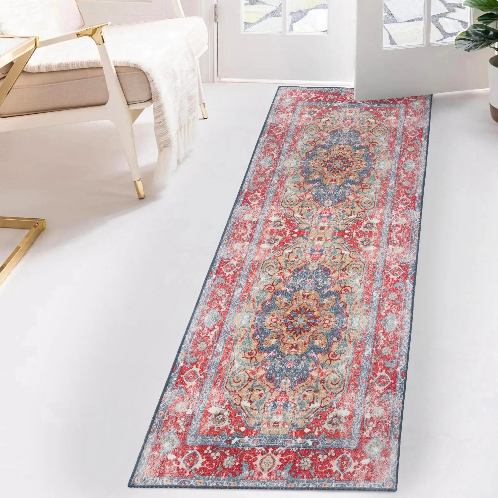Superior Tanager Rustic Non-Slip Machine Washable Indoor Area Rug or Runner