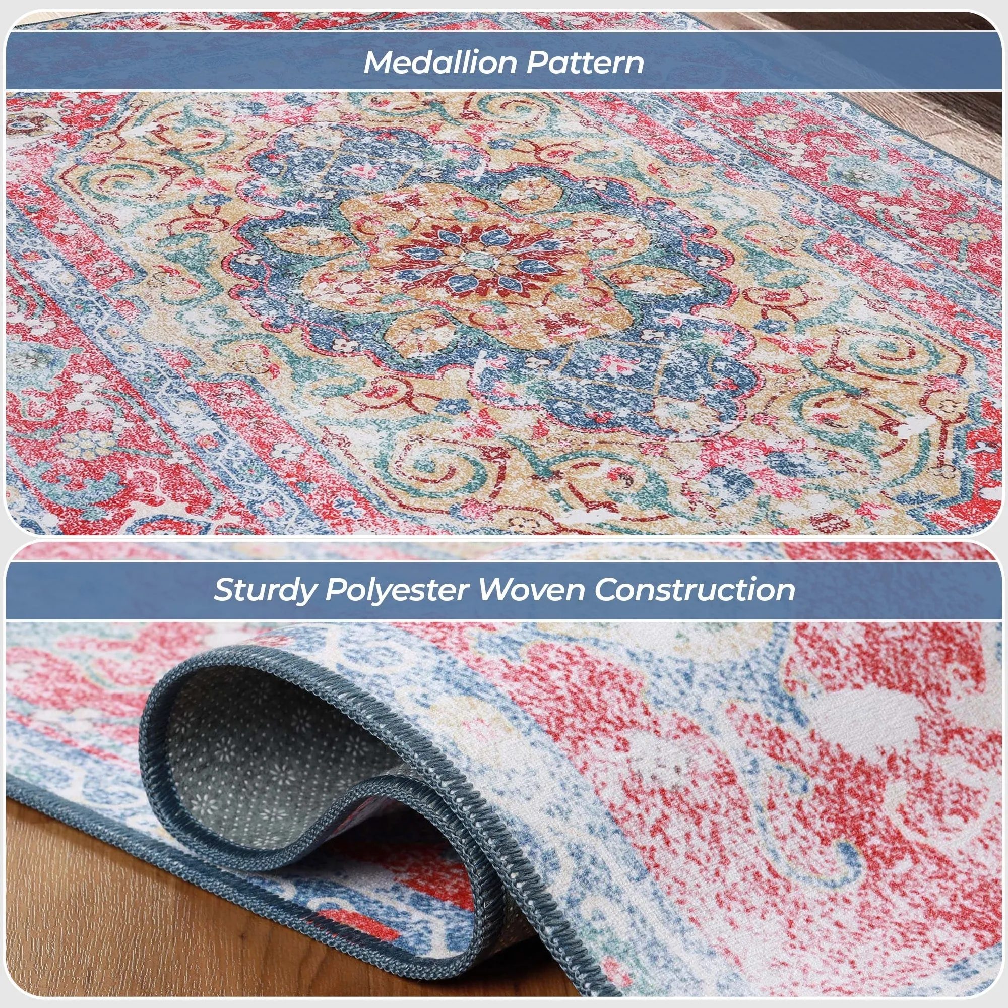Superior Tanager Rustic Non-Slip Machine Washable Indoor Area Rug or Runner