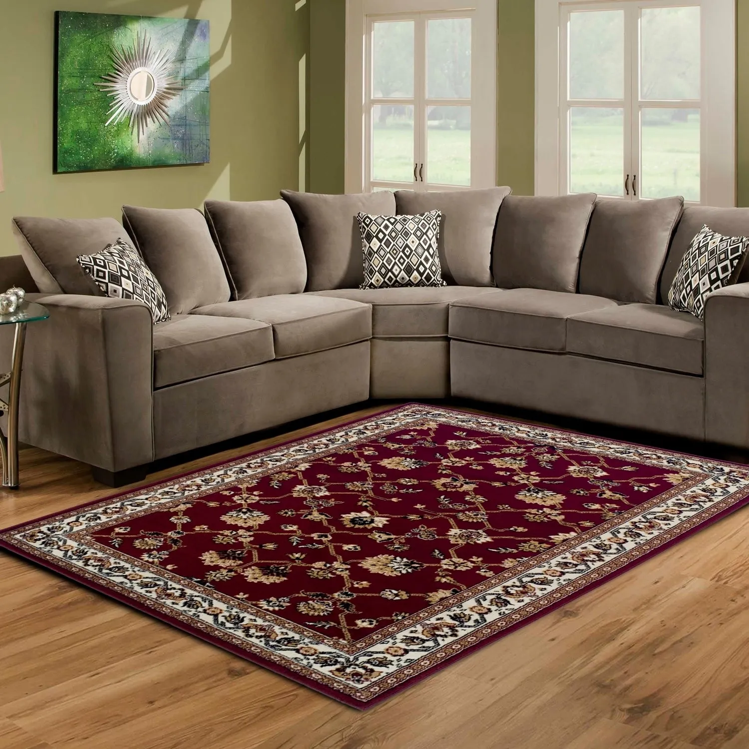 Superior Traditional Floral and Vines Indoor Area Rug