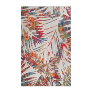 Superior Tropical Leaves Coastal Indoor Outdoor Area Rug