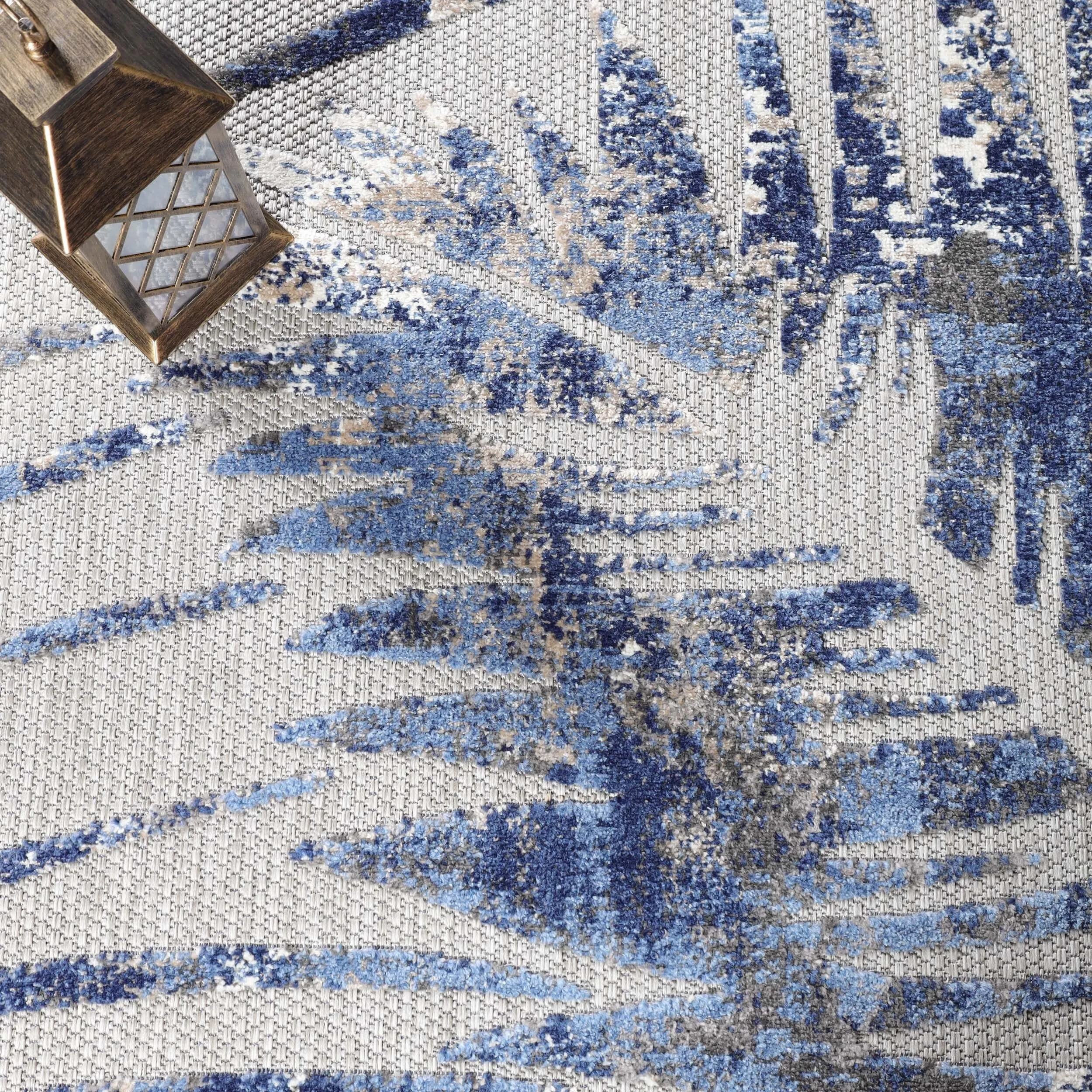 Superior Tropical Leaves Coastal Indoor Outdoor Area Rug