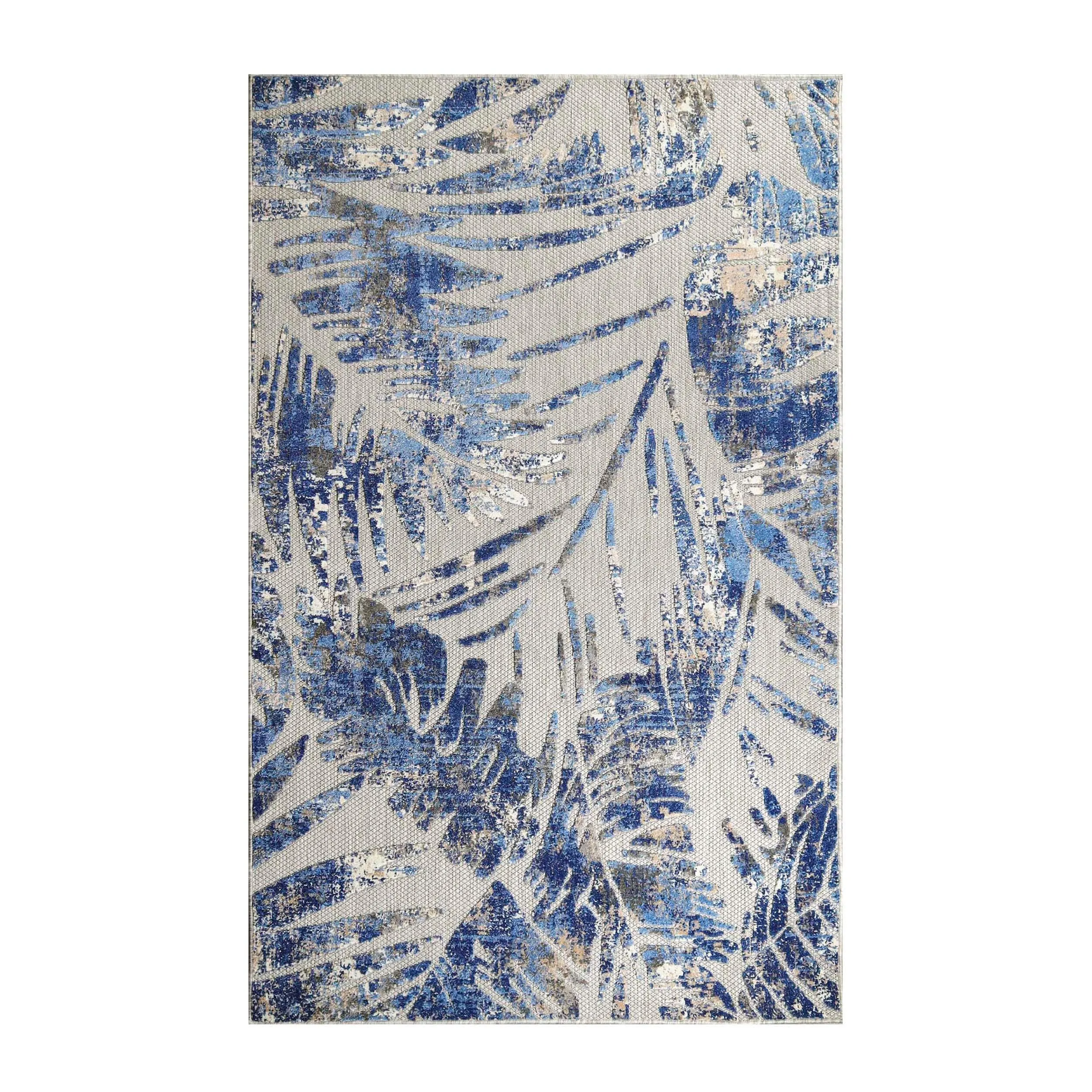 Superior Tropical Leaves Coastal Indoor Outdoor Area Rug