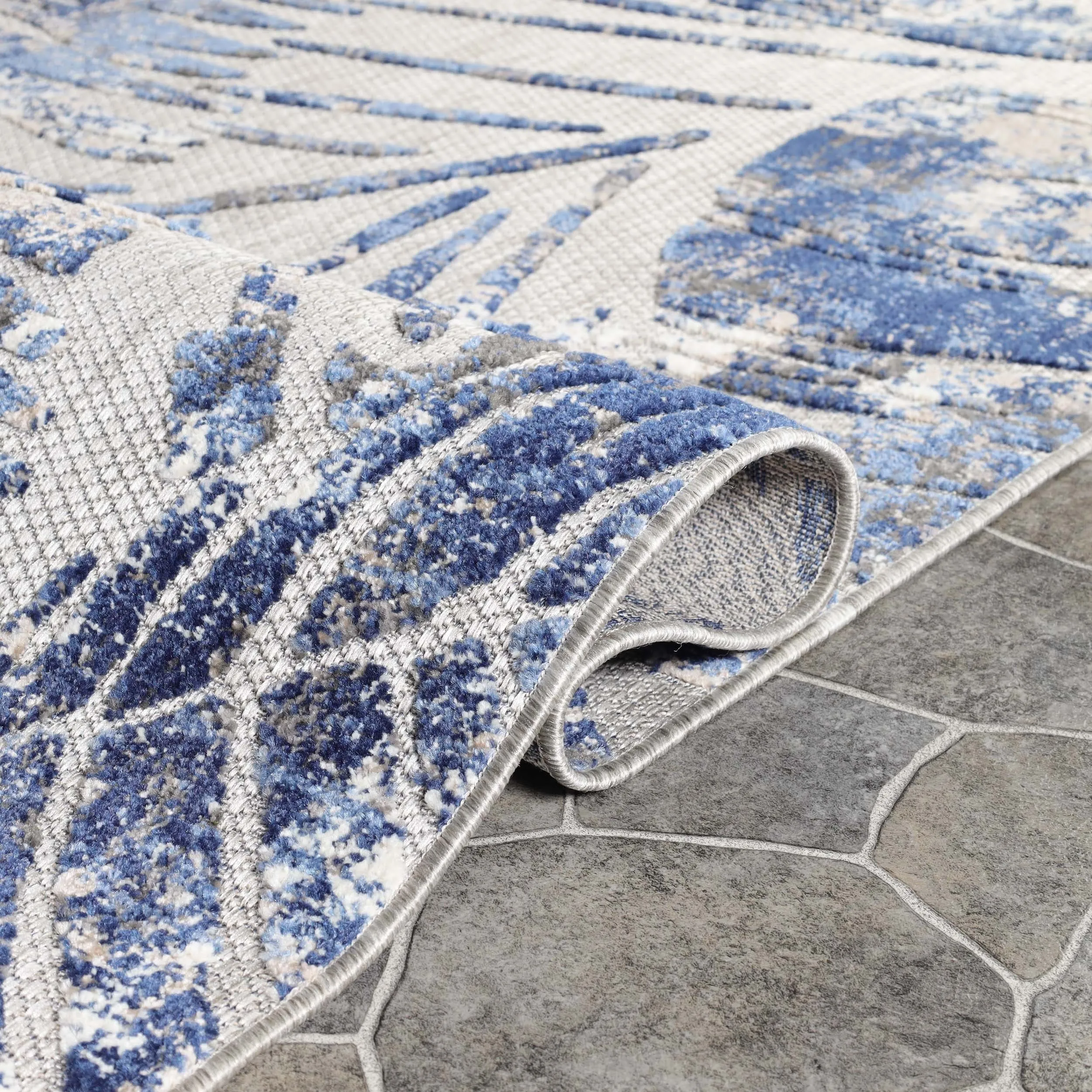 Superior Tropical Leaves Coastal Indoor Outdoor Area Rug