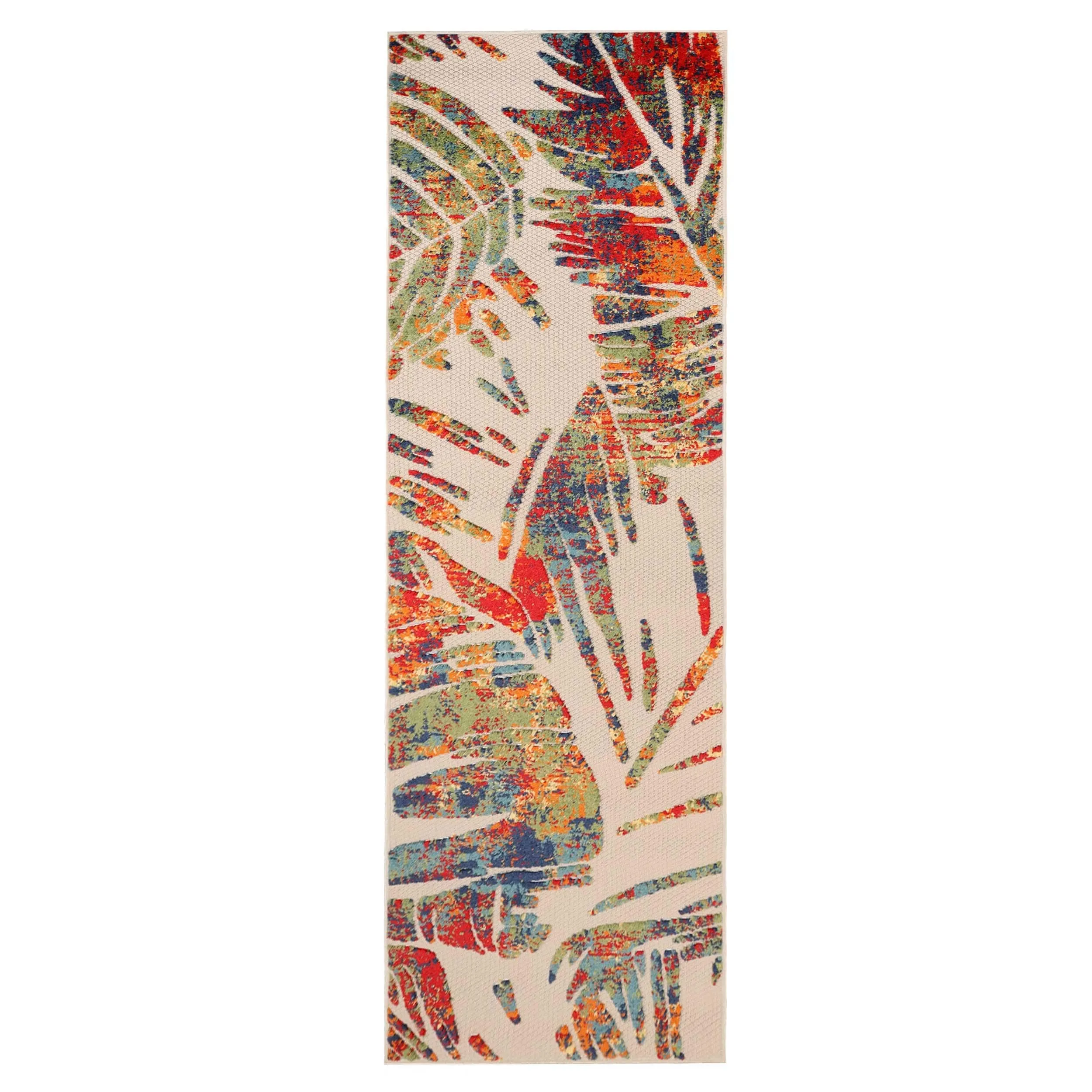 Superior Tropical Leaves Coastal Indoor Outdoor Area Rug
