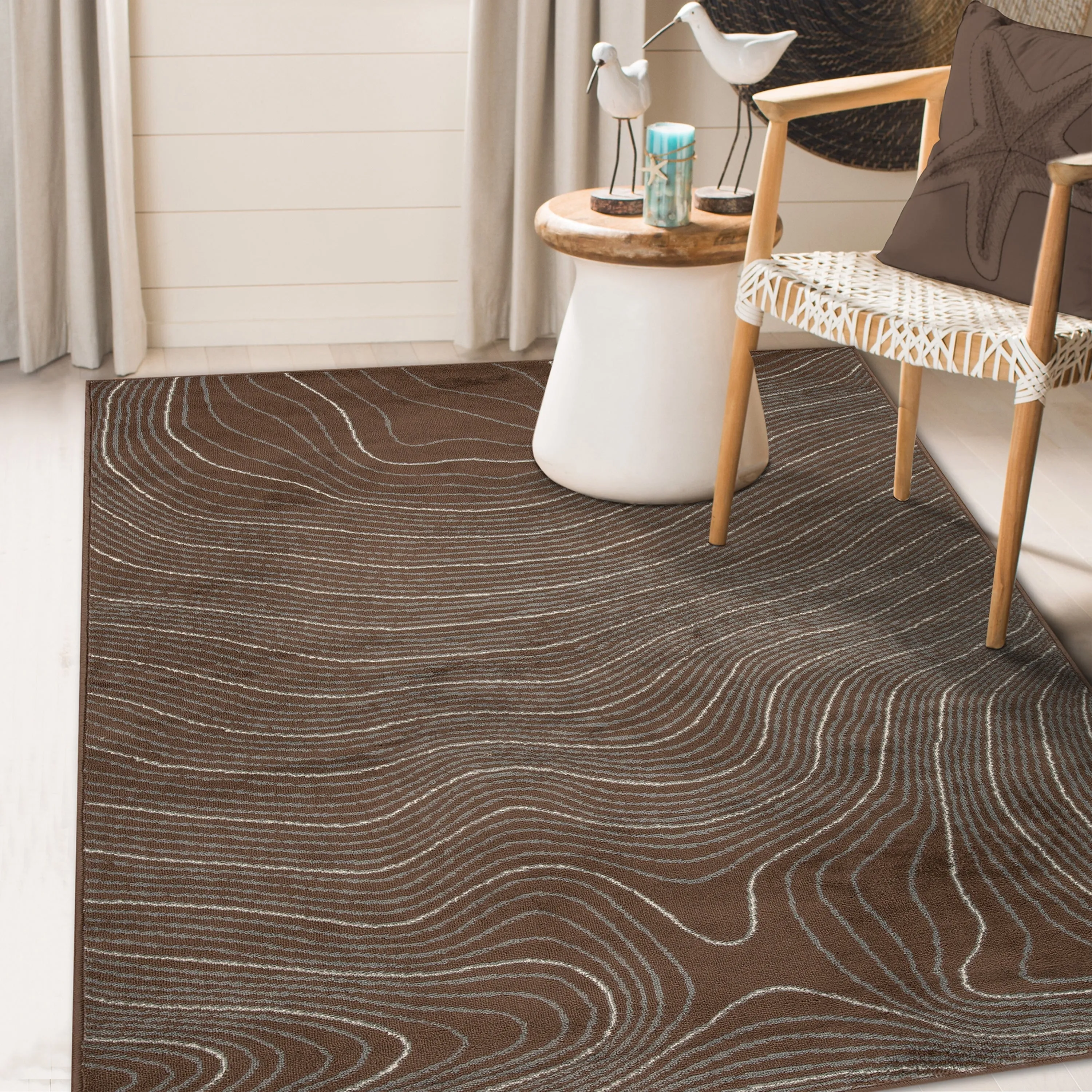 Superior Veer Modern Abstract Wood Grain Indoor Runner or Area Rug