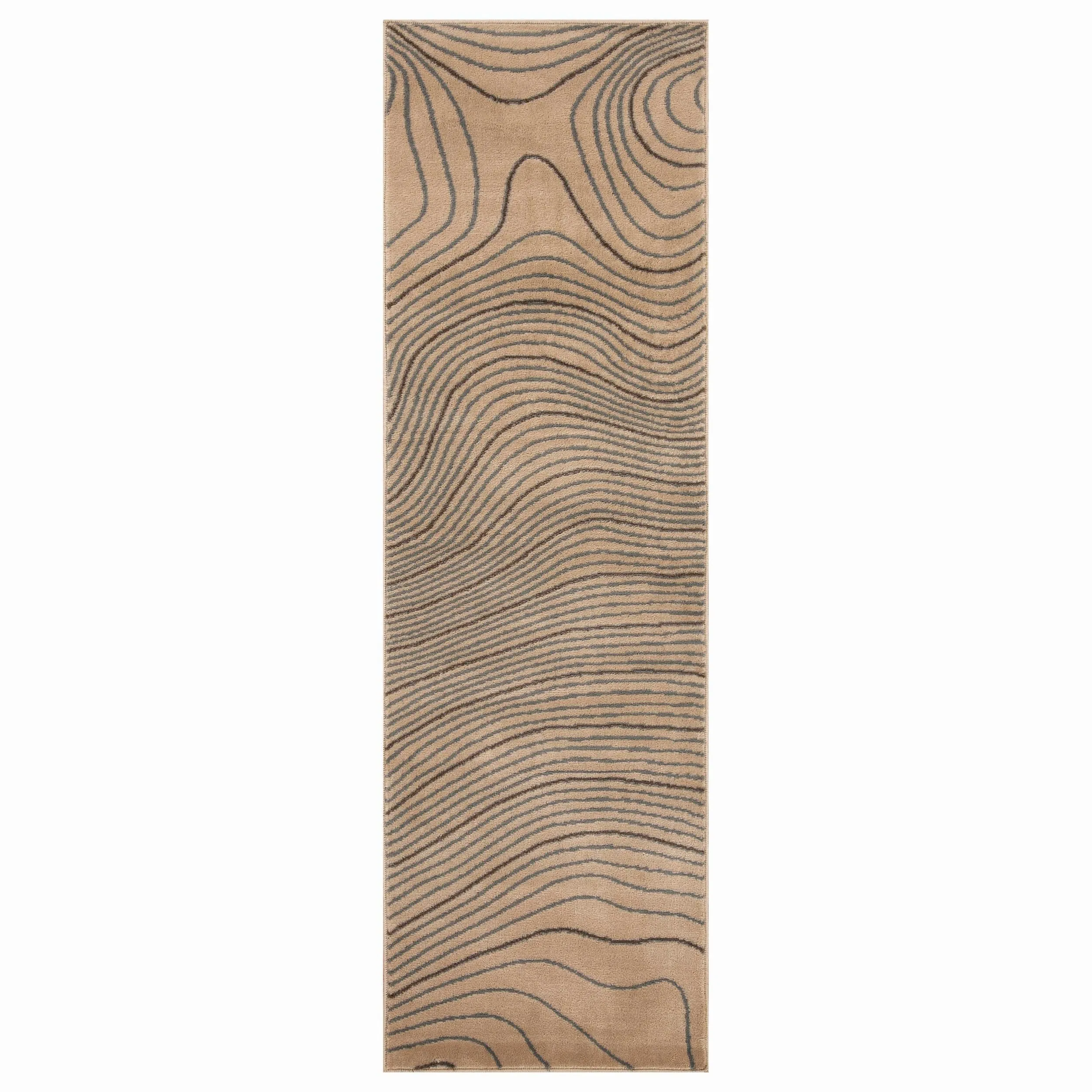 Superior Veer Modern Abstract Wood Grain Indoor Runner or Area Rug