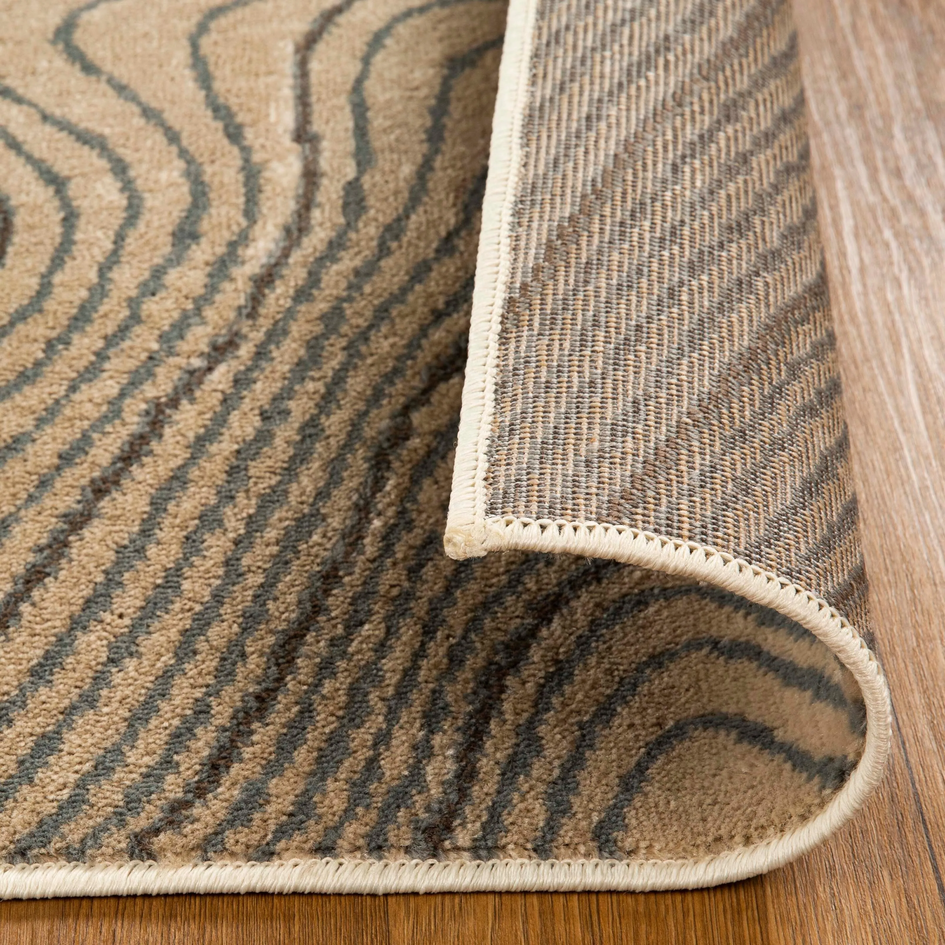 Superior Veer Modern Abstract Wood Grain Indoor Runner or Area Rug