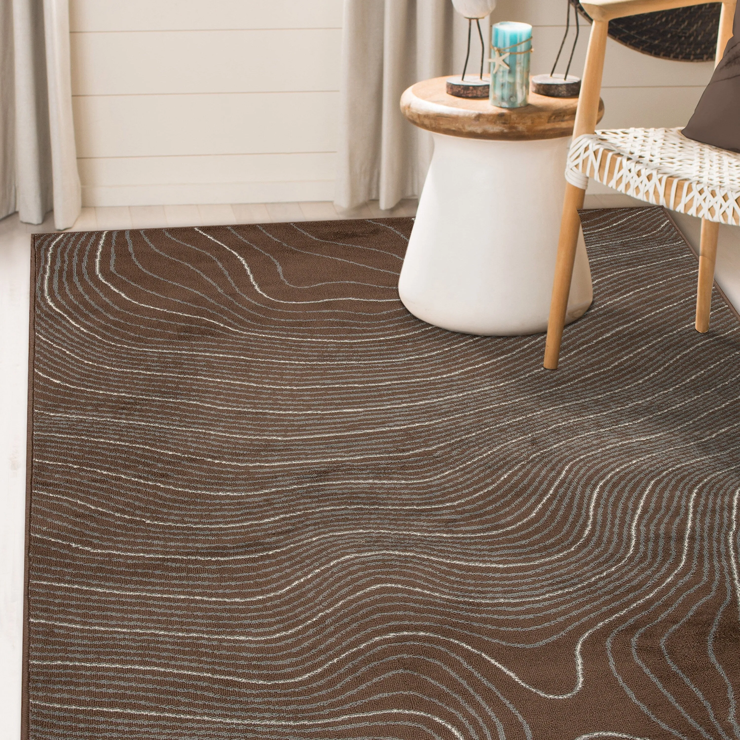 Superior Veer Modern Abstract Wood Grain Indoor Runner or Area Rug