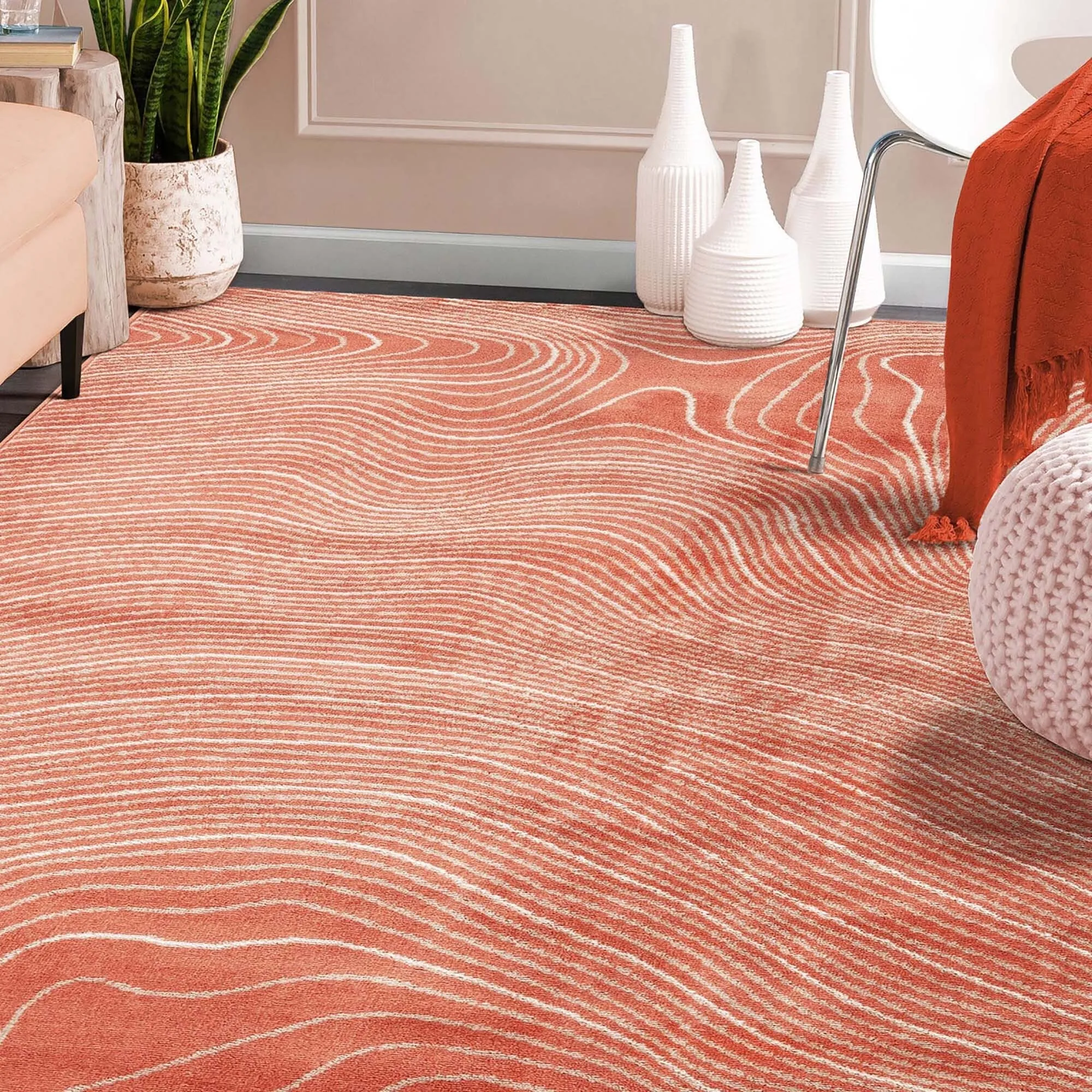Superior Veer Modern Abstract Wood Grain Indoor Runner or Area Rug