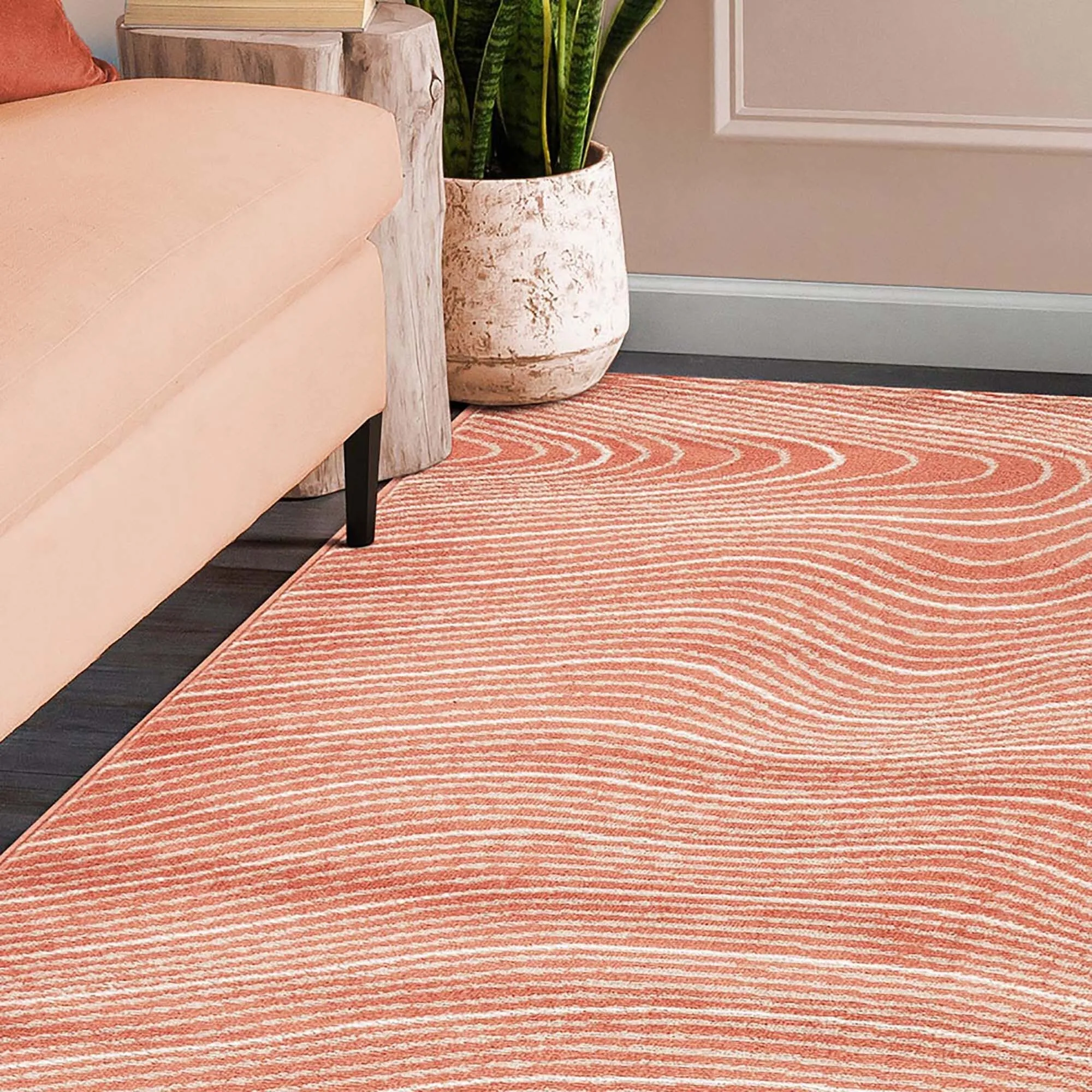 Superior Veer Modern Abstract Wood Grain Indoor Runner or Area Rug