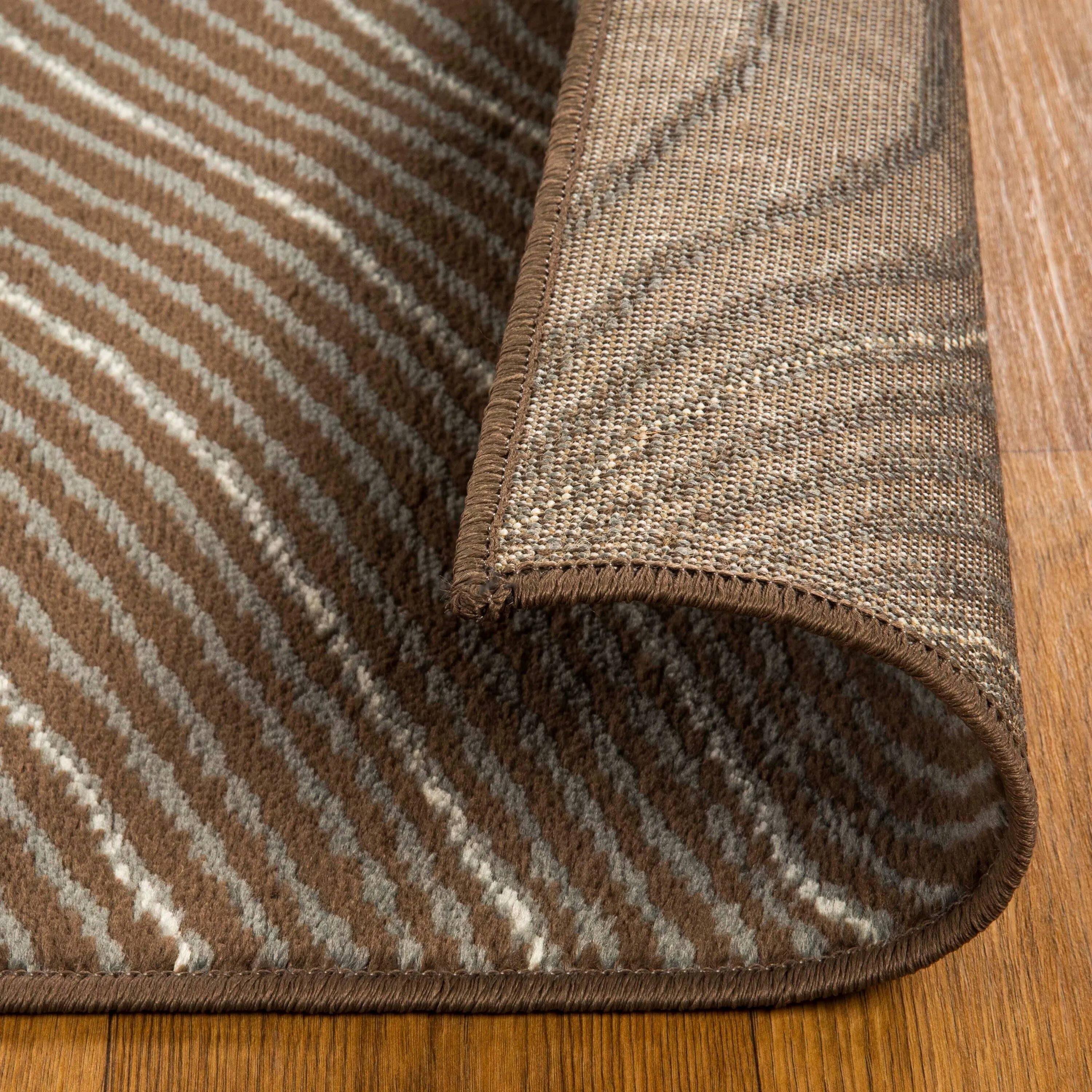 Superior Veer Modern Abstract Wood Grain Indoor Runner or Area Rug