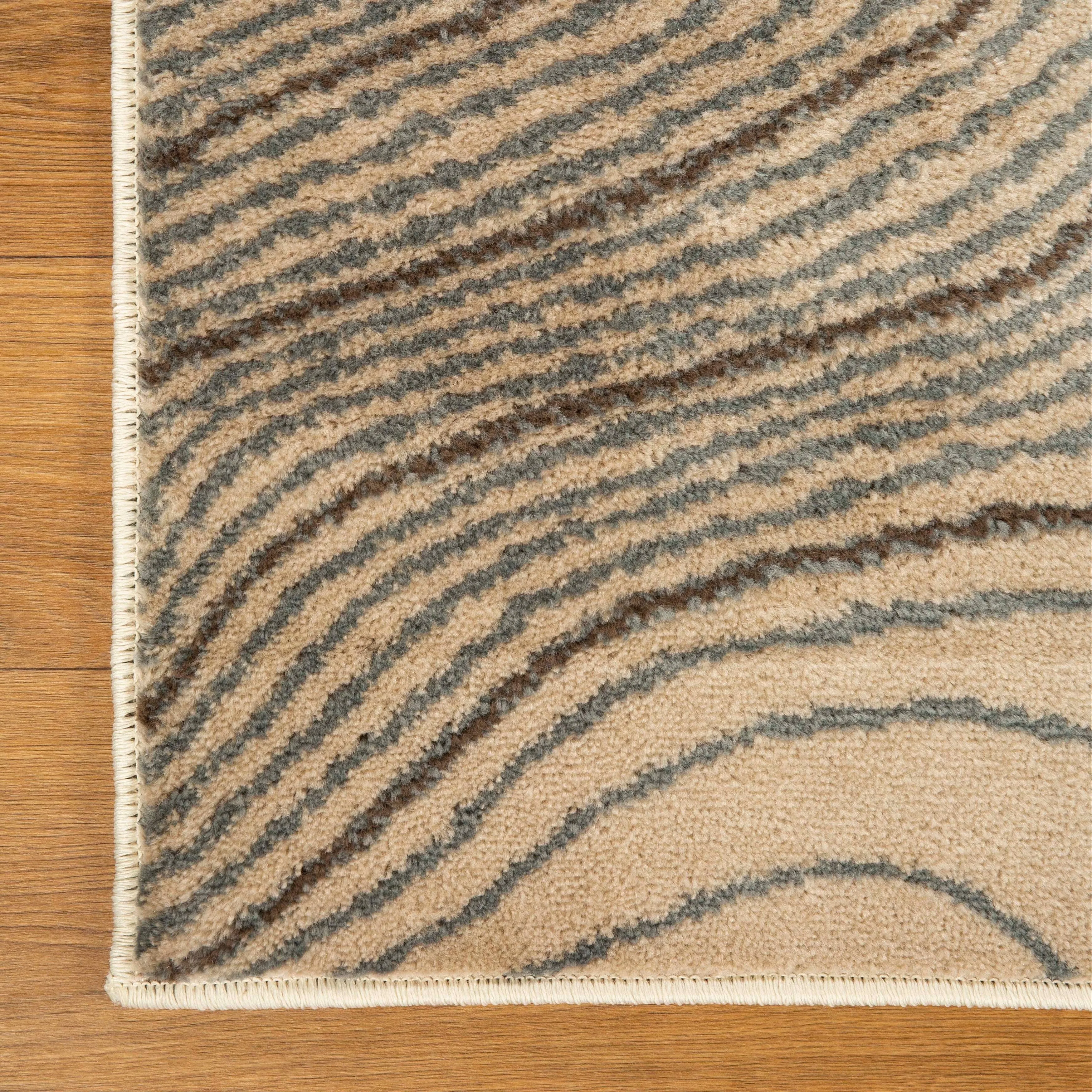 Superior Veer Modern Abstract Wood Grain Indoor Runner or Area Rug