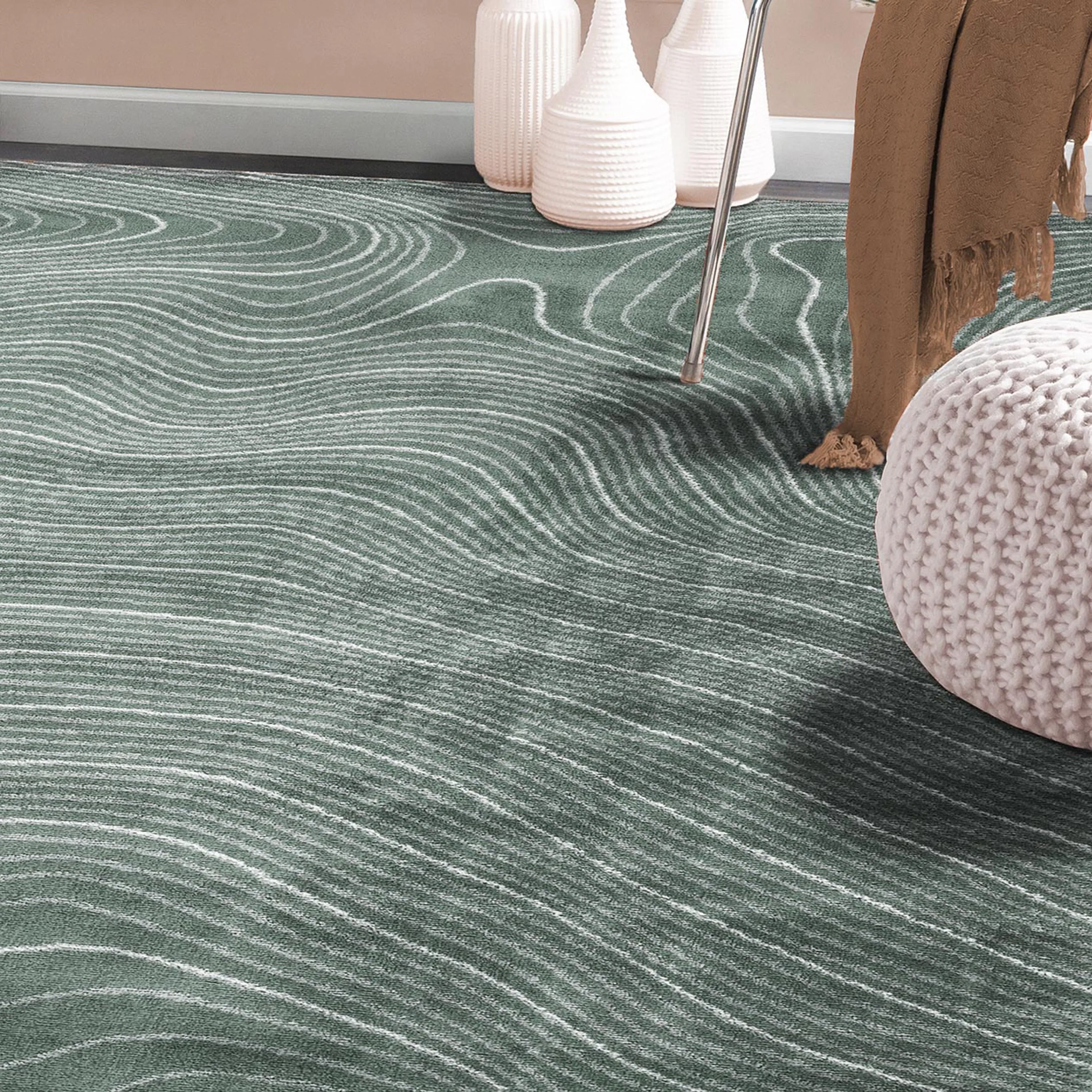 Superior Veer Modern Abstract Wood Grain Indoor Runner or Area Rug