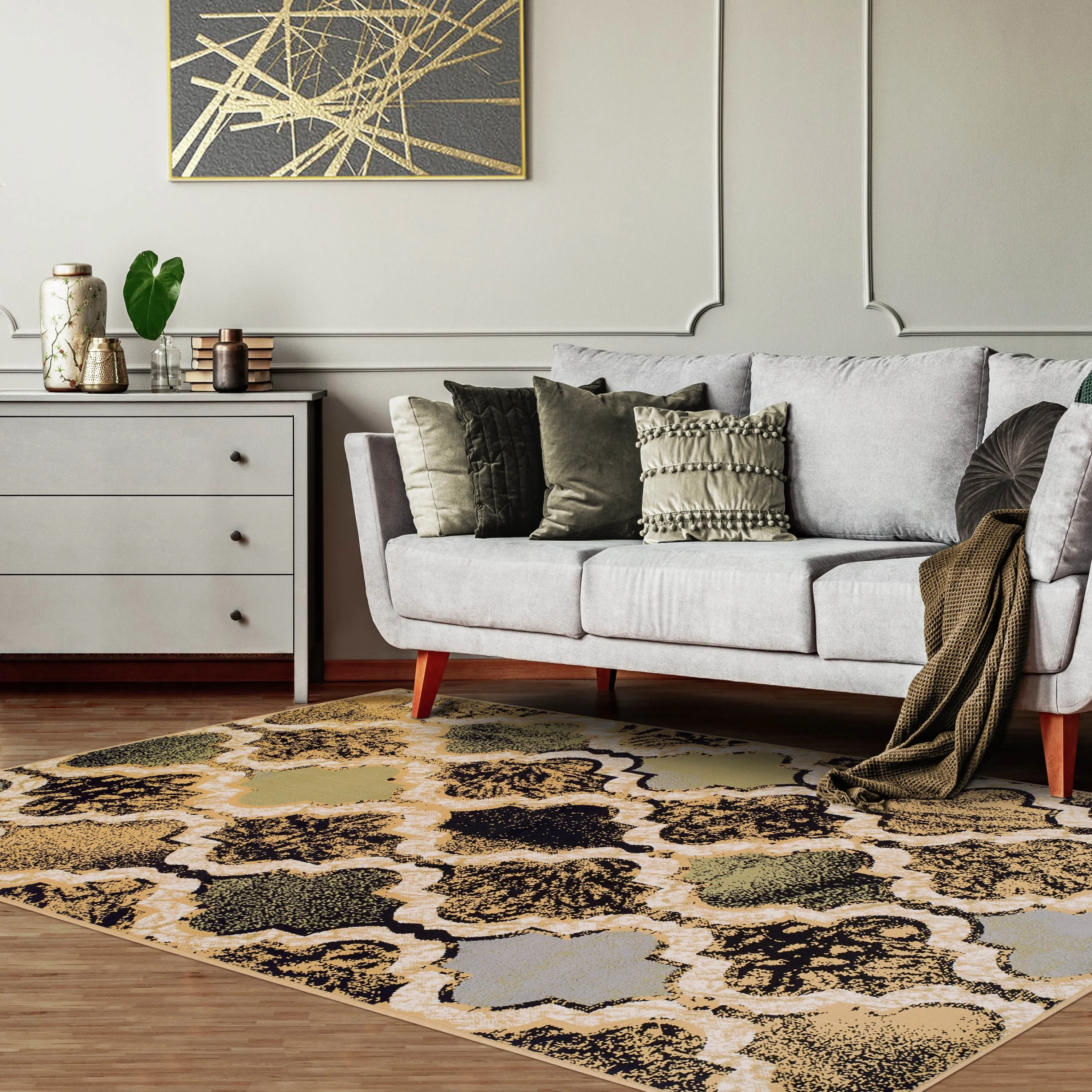 Superior Viking Modern Geometric Indoor Area Rug