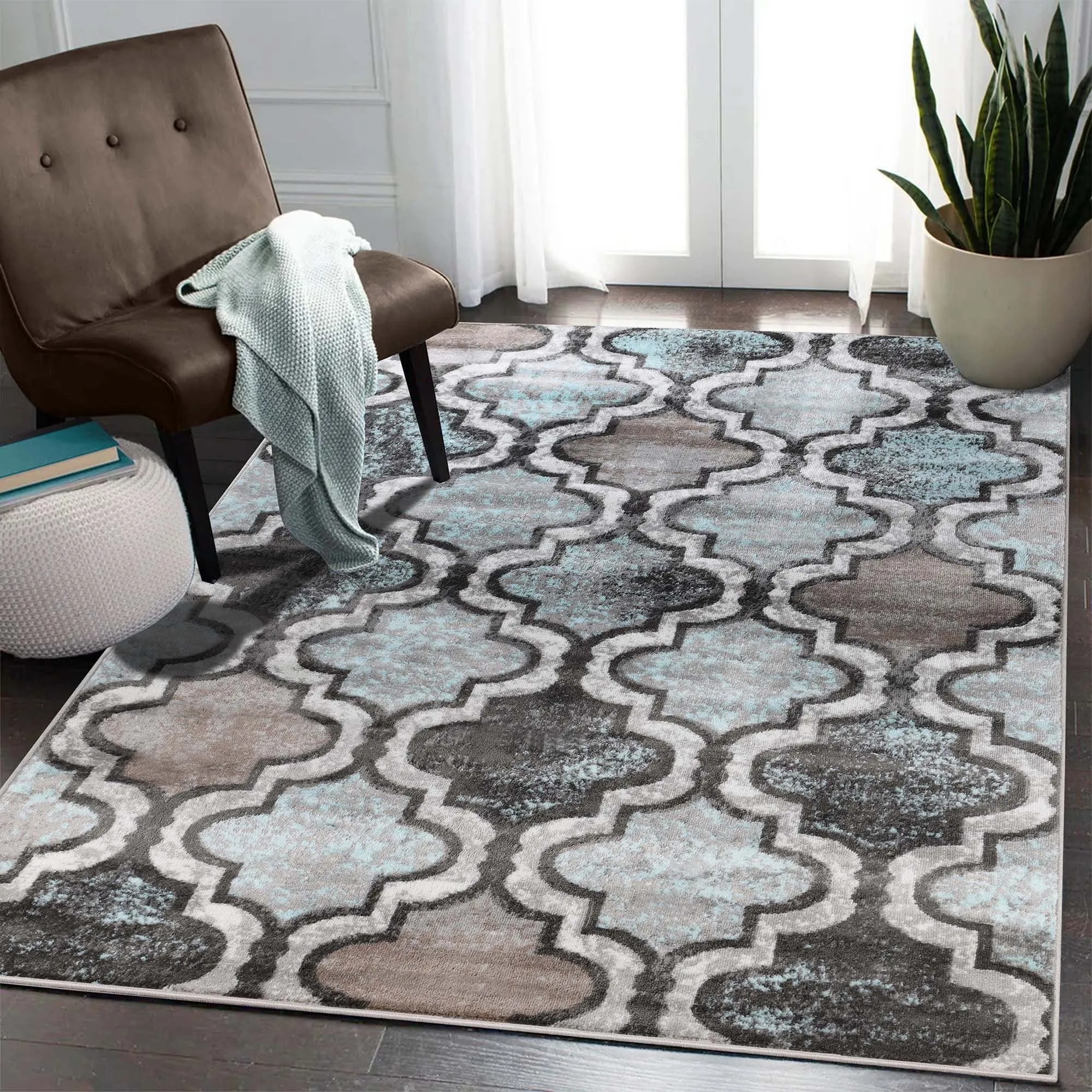 Superior Viking Modern Geometric Indoor Area Rug