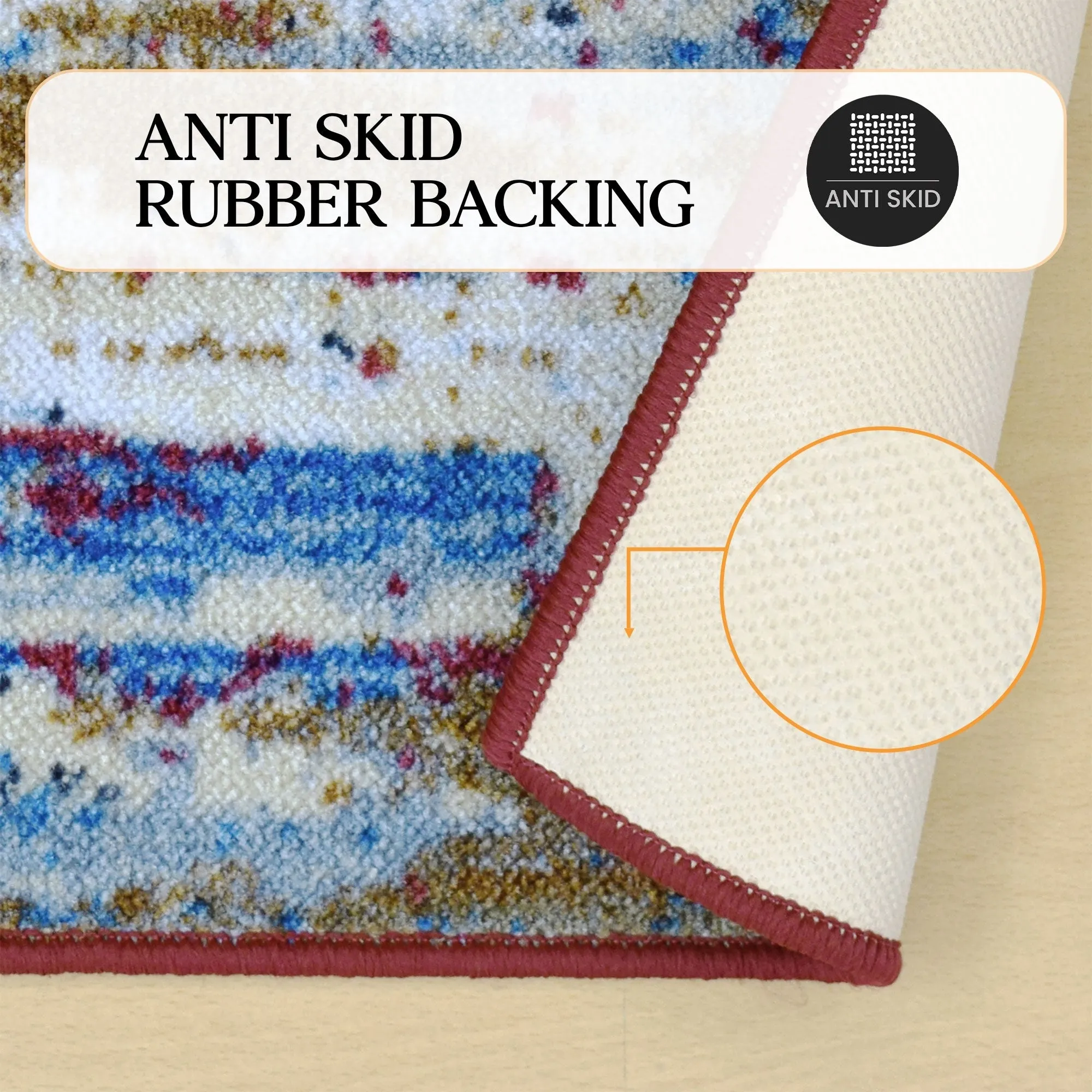 Superior Watley Printed Non-Slip Washable Indoor Area Rug