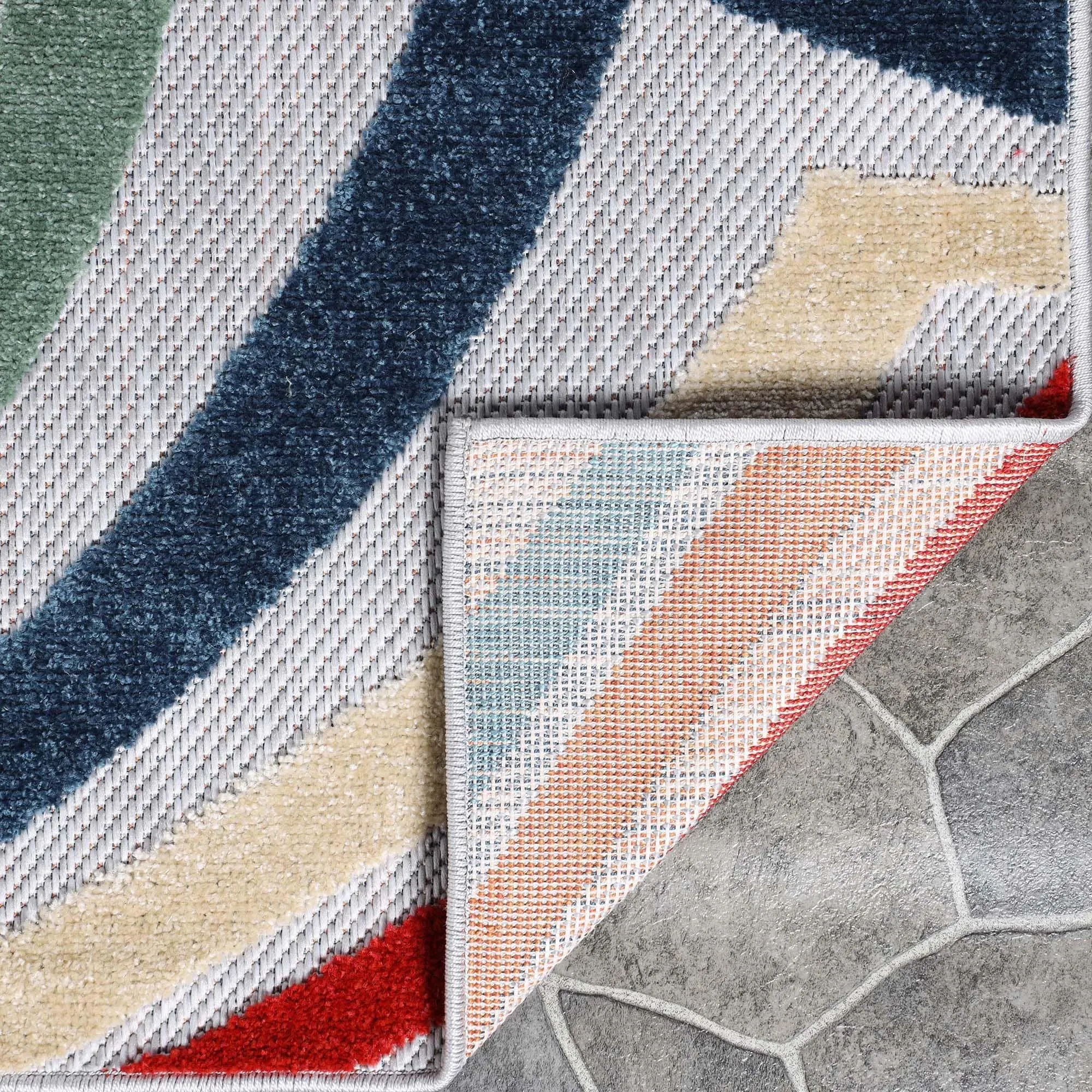 Superior Wave Coastal Striped Indoor Outdoor Area Rug