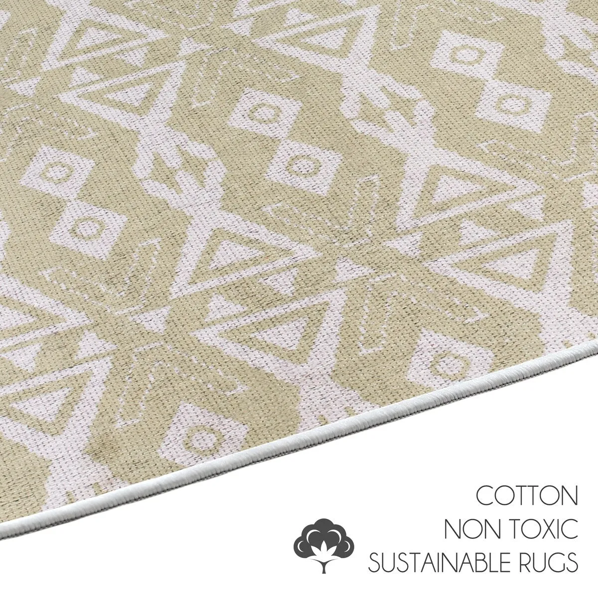 Sussexhome Heavy Duty Ultra Thin Non Slip Washable Cotton Indoor Rug - 2' x 3'